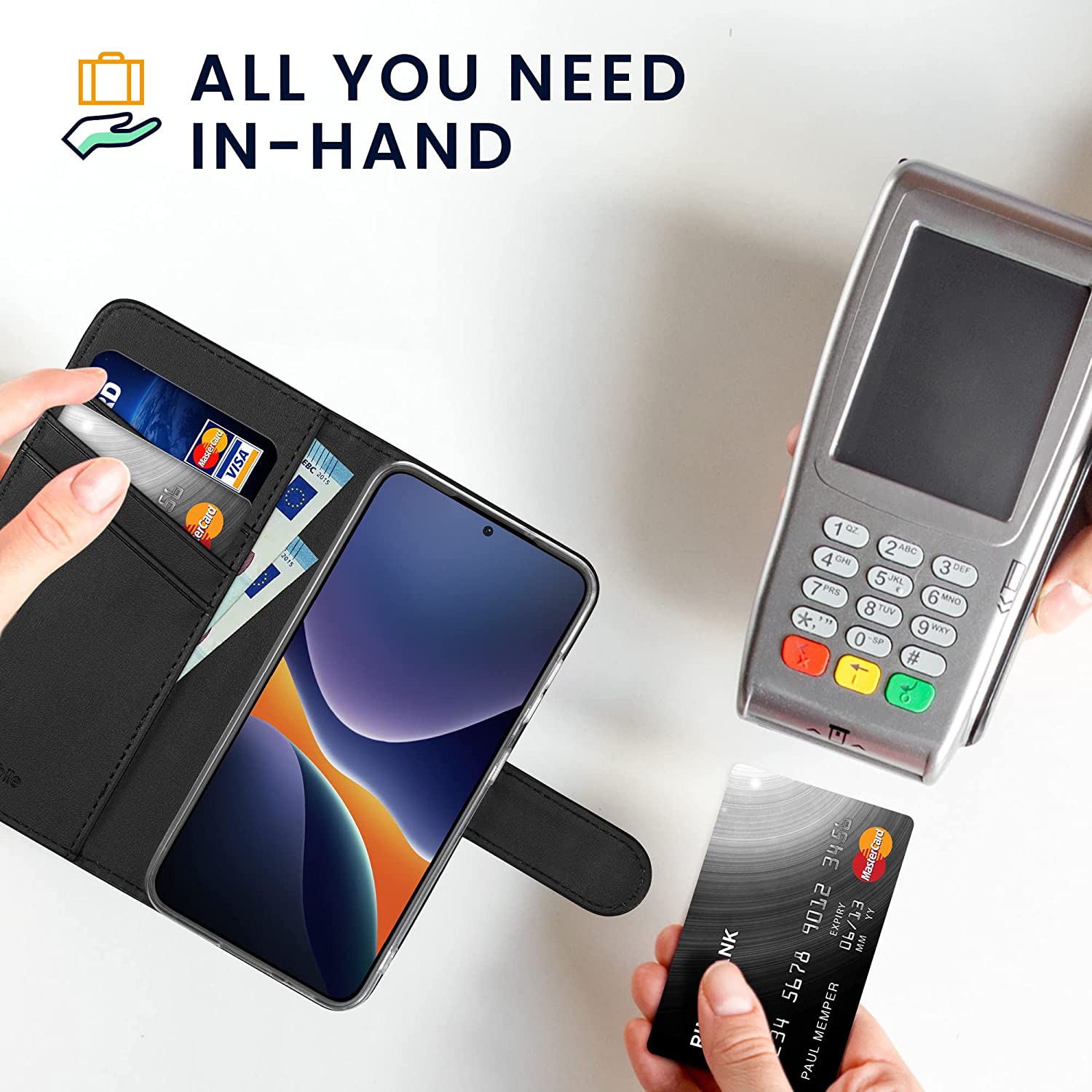 KW Samsung Galaxy S23 Θήκη Πορτοφόλι Stand - Black - 60453.01