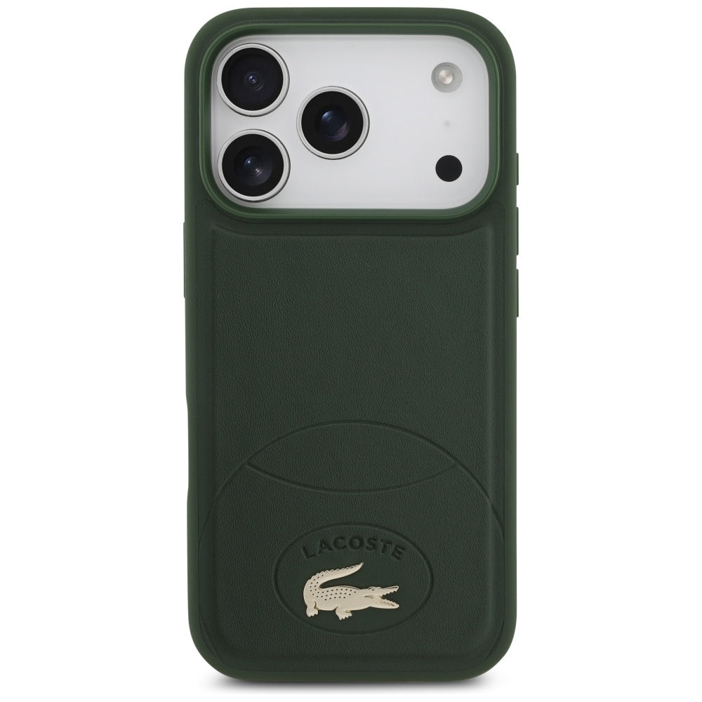 Lacoste iPhone 17 Pro - Bliss MagSafe - Σκληρή Θήκη με Πλαίσιο Σιλικόνης και Επένδυση Οικολογικού Δέρματος - Green