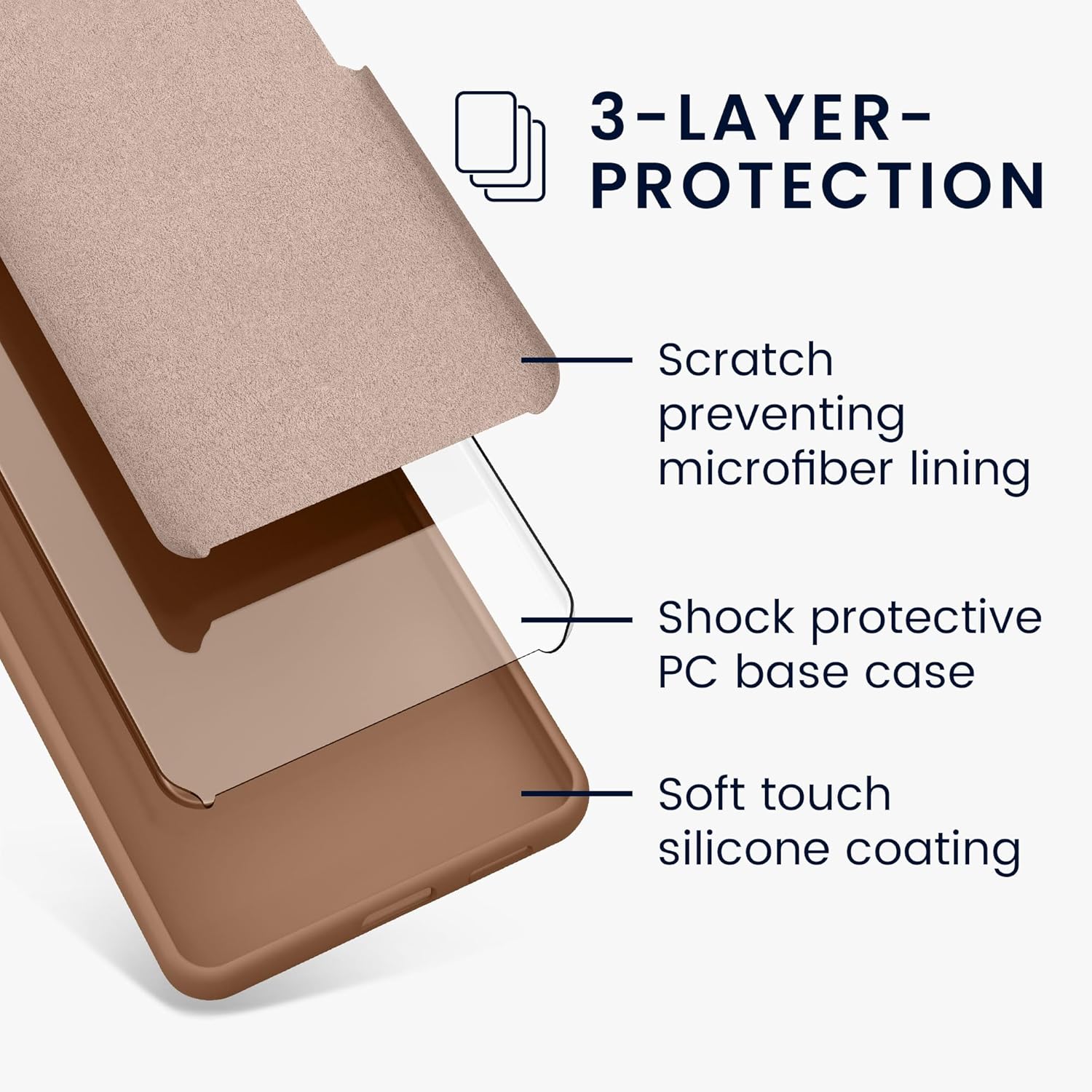 KW iPhone 15 Pro Θήκη Σιλικόνης Rubberized TPU - Cappuccino