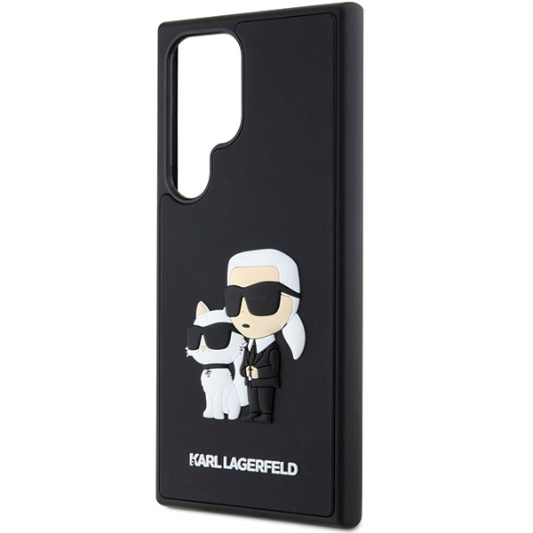Karl Lagerfeld Samsung Galaxy S24 Ultra - 3D Rubber Karl and Choupette Σκληρή Θήκη με Πλαίσιο Σιλικόνης - Black - KLHCS24L3DRKCNK