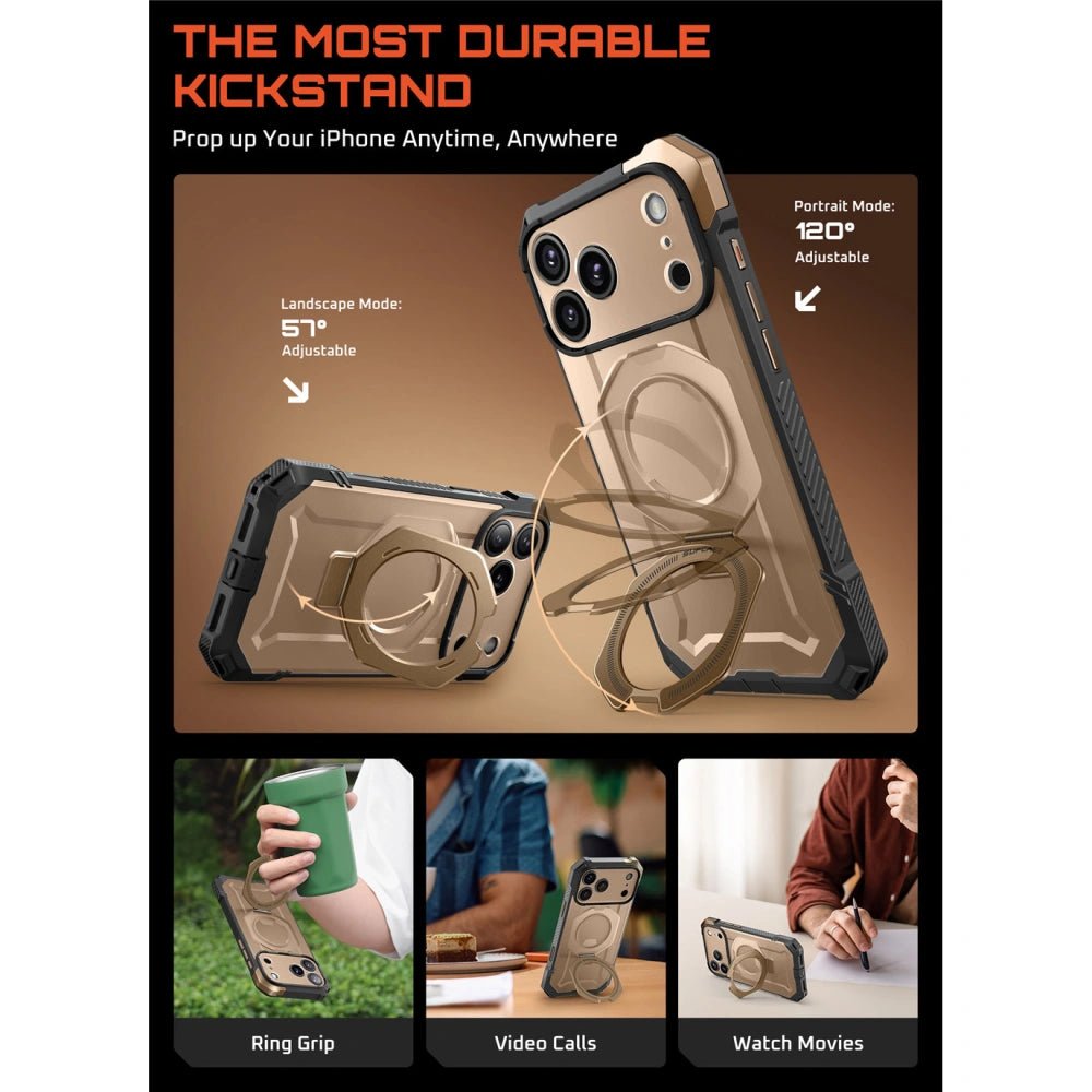 Supcase iPhone 17 Pro - UB Grip Mag - Σκληρή Θήκη με MagSafe και Stand - Desert Gold