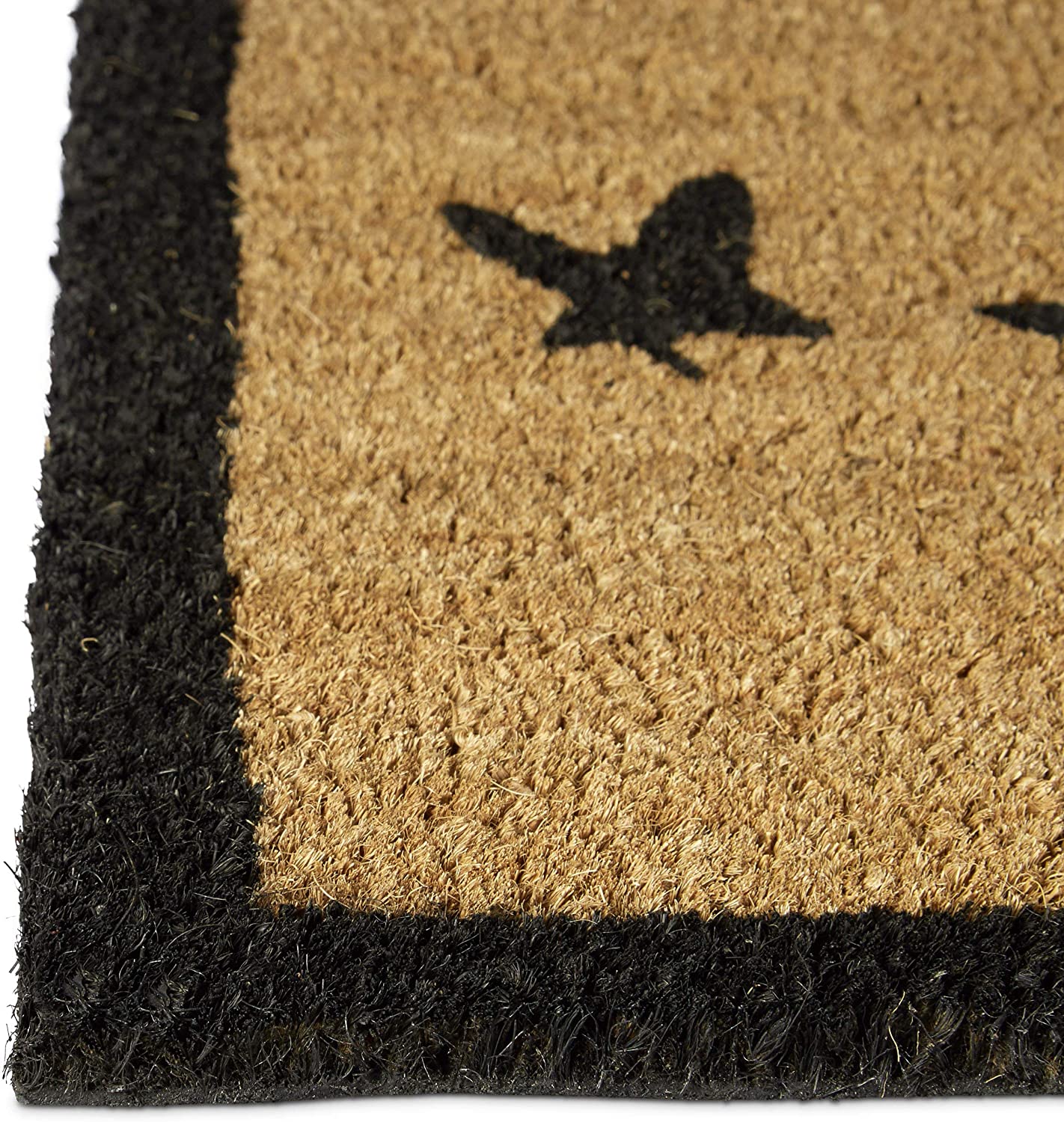 Relaxdays Χαλάκι Πόρτας από Ίνες Καρύδας Design Cat Catching Bird - 60 x 40 cm - Natural - 4052025032272