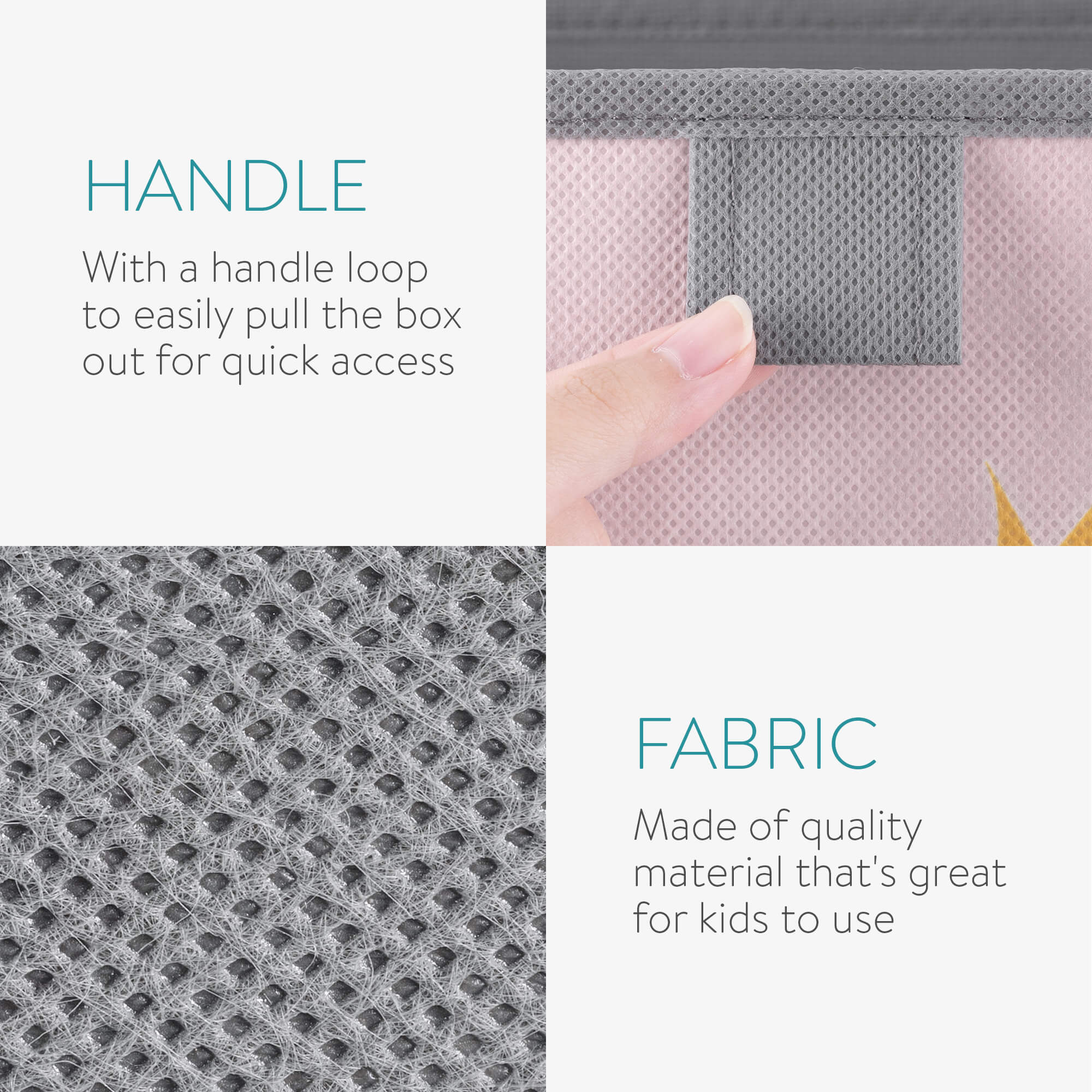 Navaris Σετ με 3 Παιδικά Κουτιά Αποθήκευσης Παιχνιδιών - Light Pink - 54097.02