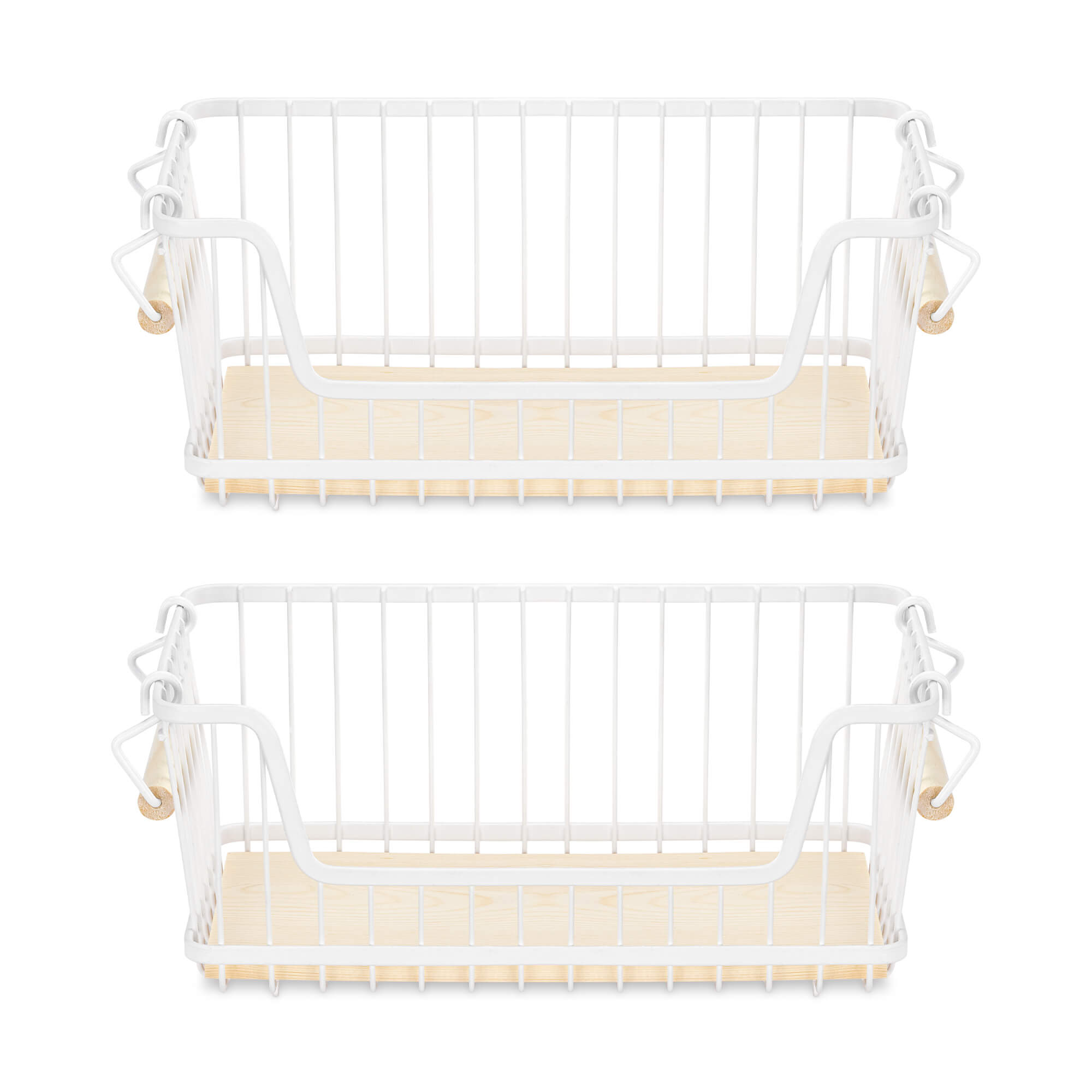 Navaris Σετ με 2 Μεταλλικά Καλάθια Αποθήκευσης - White - 55941.01