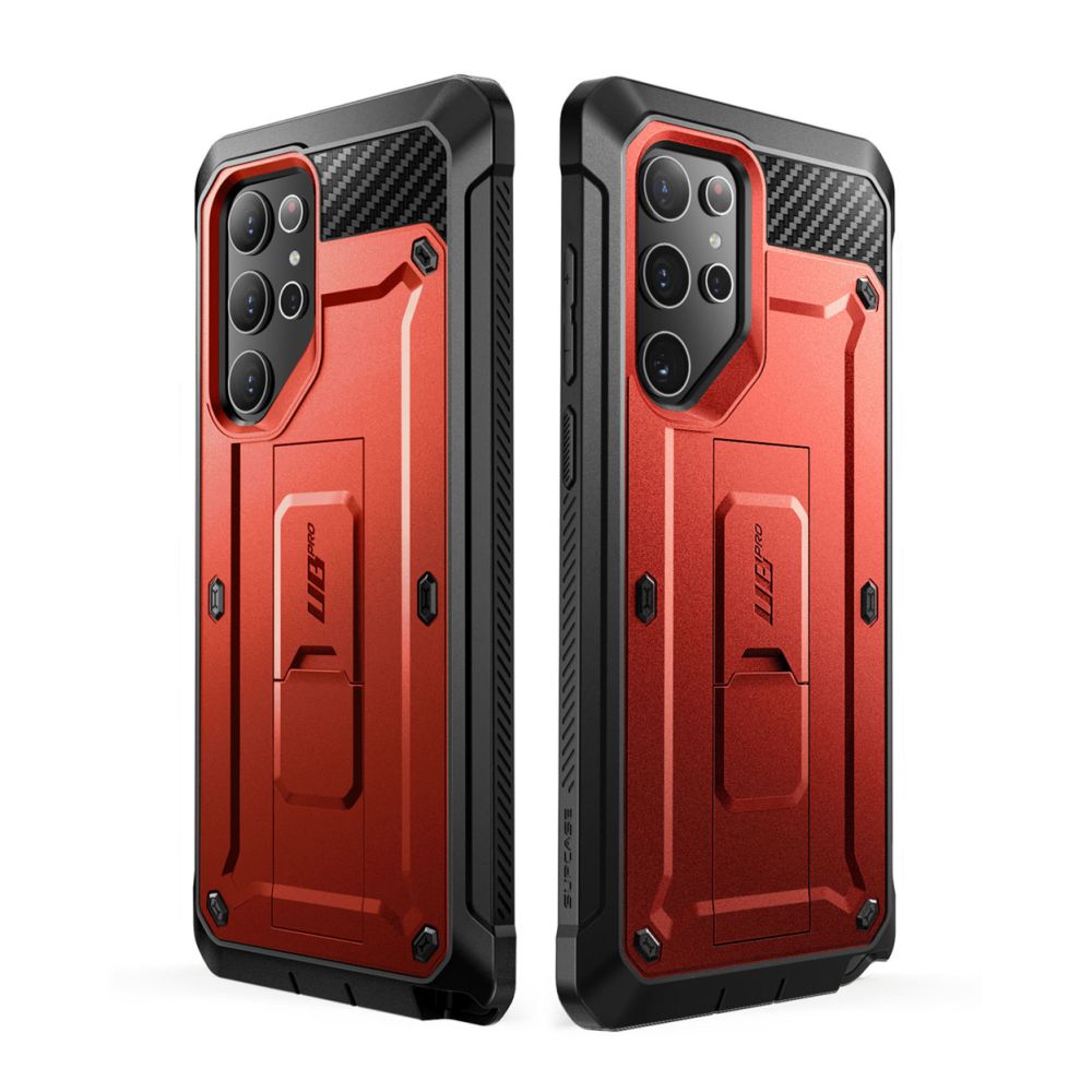Supcase Samsung Galaxy S24 Ultra Unicorn Beetle Pro 2 Σκληρή Θήκη με Προστασία Οθόνης και Stand - Red