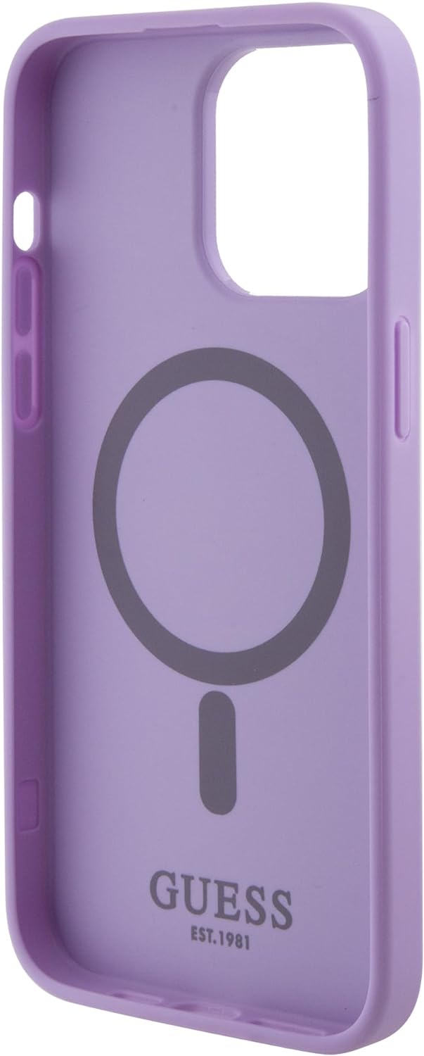 Guess iPhone 15 Pro Max Saffiano MagSafe Σκληρή Θήκη με Πλαίσιο Σιλικόνης και MagSafe - Purple - GUHMP15XPSAHMCU