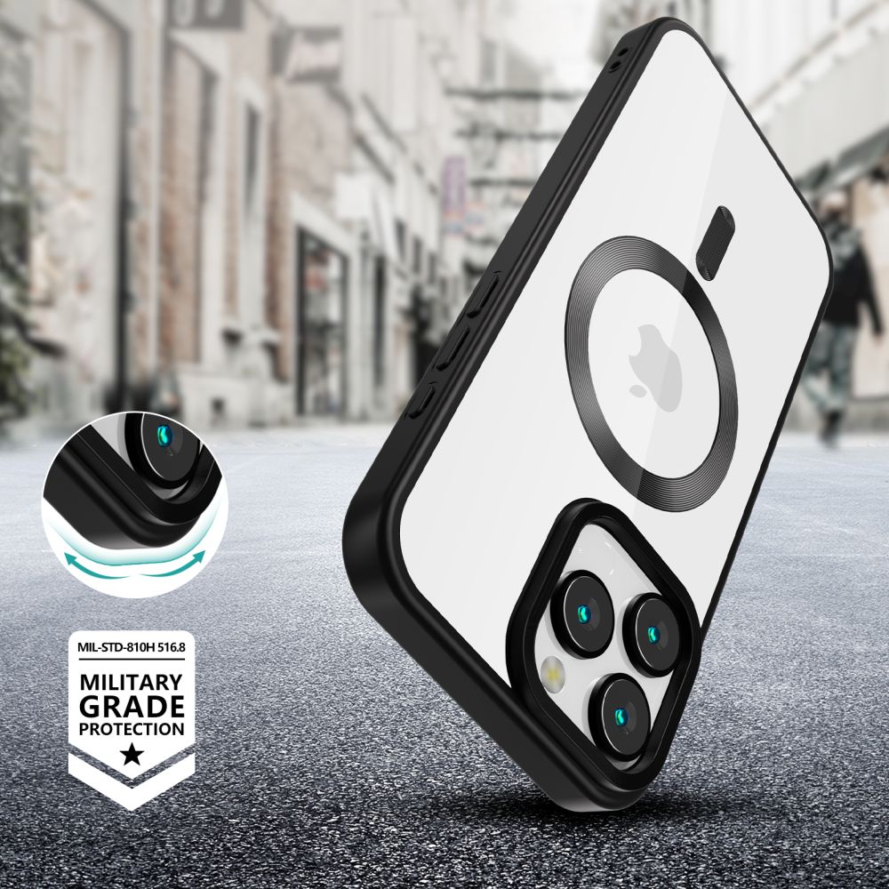 Tech-Protect iPhone 16 Pro Max MagFlex Θήκη Σιλικόνης TPU με MagSafe - Διάφανη / Satin Black