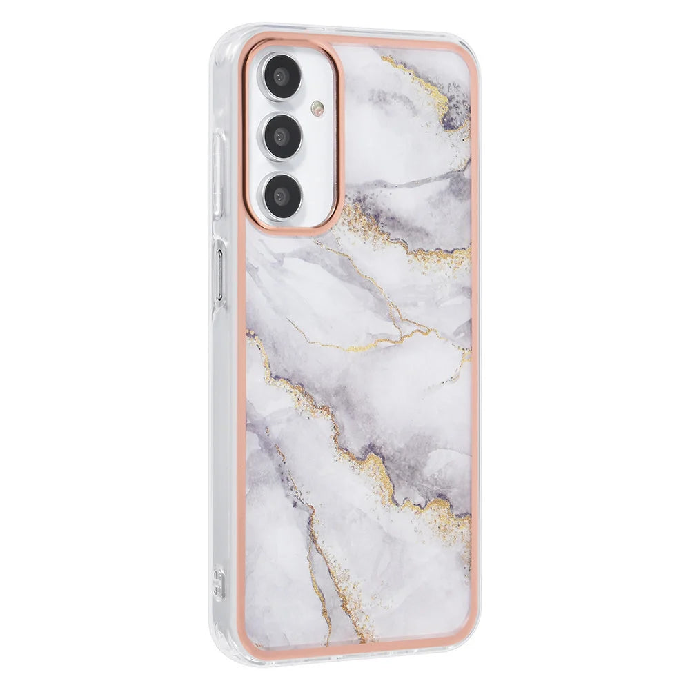 Tuniq Samsung Galaxy A15 4G / A15 5G - Σκληρή Θήκη με Πλαίσιο Σιλικόνης - Σχέδιο Μάρμαρο - Γκρί