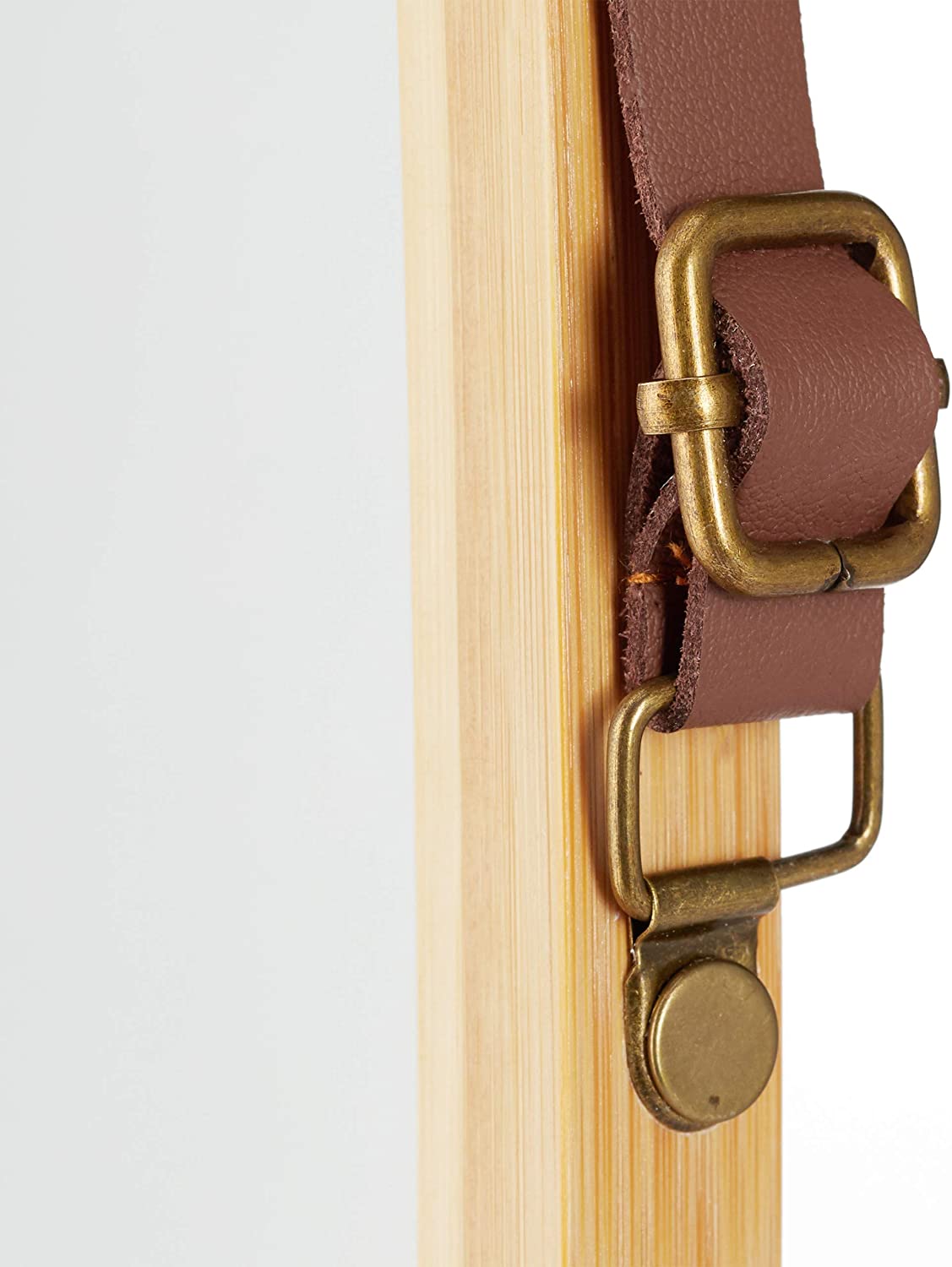 Relaxdays Διακοσμητικός Καθρέπτης Τοίχου με Κορνίζα από Μπαμπού - 76,5 x 43,5 x 1,5 cm - Natural - 4052025265014