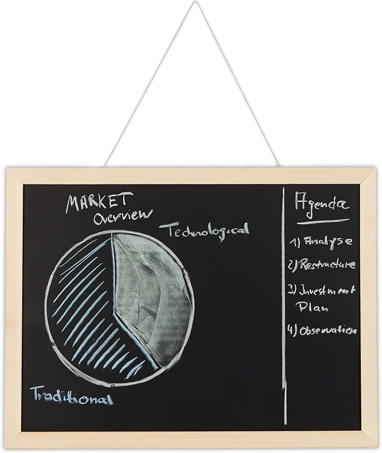 Relaxdays Μαυροπίνακας με Ξύλινη Κορνίζα - 40 x 60cm - Black - 4052025935474