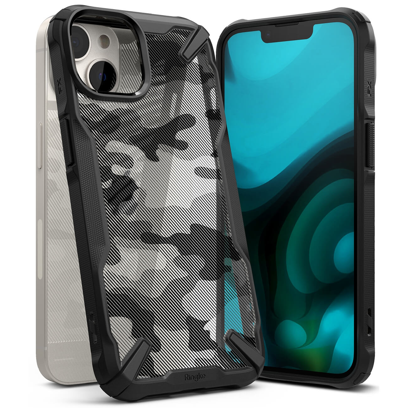 Ringke iPhone 14 Plus Fusion X Σκληρή Θήκη με Πλαίσιο Σιλικόνης - Black - Camo