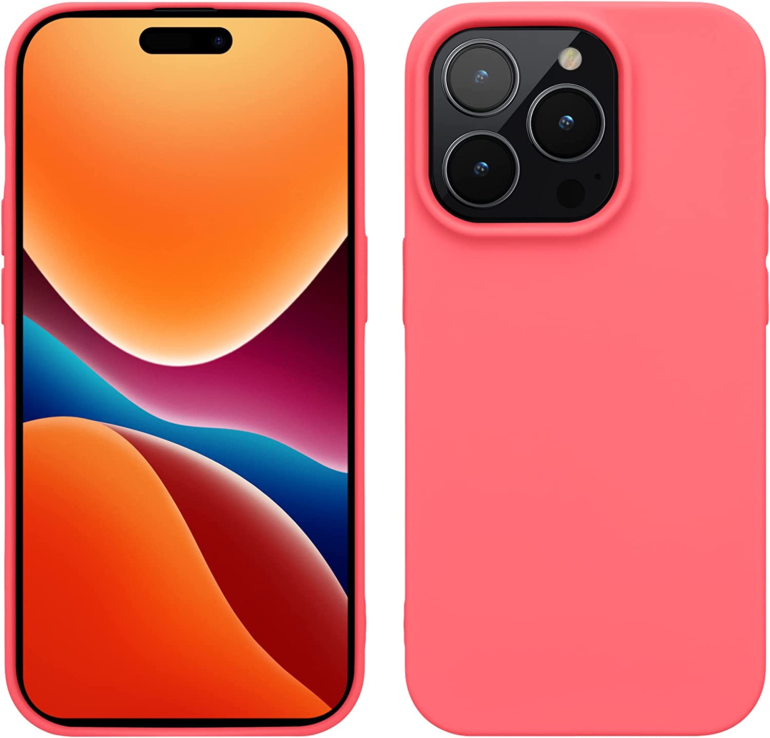 KW iPhone 14 Pro Λεπτή Θήκη Σιλικόνης TPU - Neon Coral - 59077.103