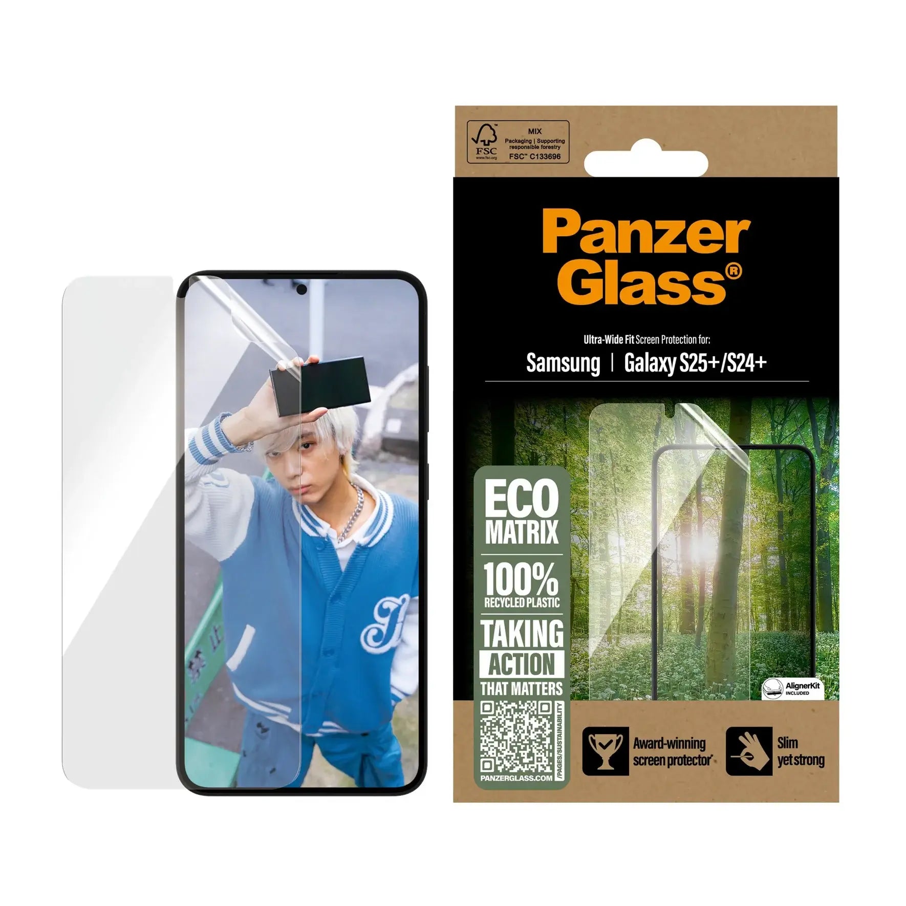 PanzerGlass Samsung Galaxy S24 Plus / S25 Plus Eco Matrix Ultra-Wide Fit Προστατευτική Mεμβράνη Οθόνης - Διάφανη / Black