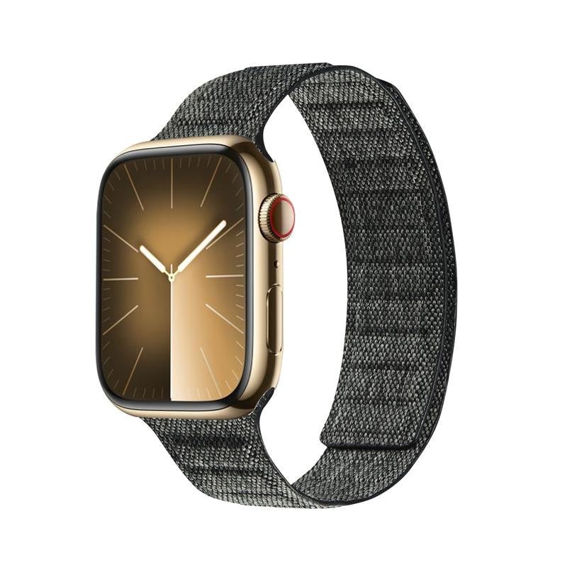 Crong Λουράκι Apple Watch 4/5/6/7/8/9/10/11 - SE (1/2/3) - ULTRA (1/2/3) - 44/45/46/49mm από Νάιλον - Melange - Black Melange