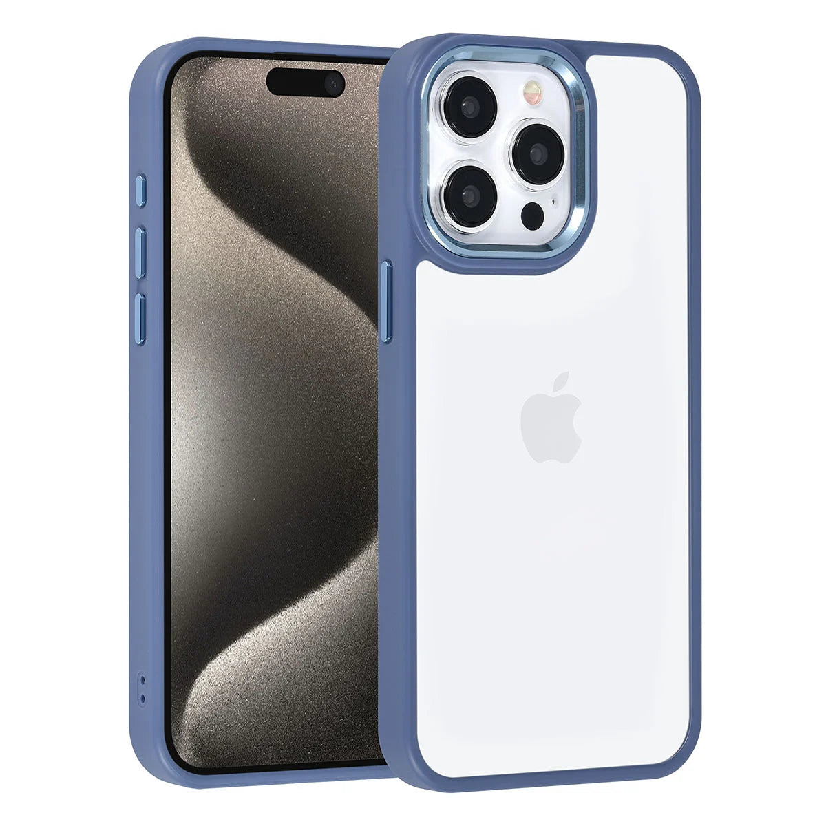 Tuniq iPhone 15 Pro Max - Σκληρή Θήκη με Πλαίσιο Σιλικόνης - Ανοιχτό Μπλε / Διάφανο