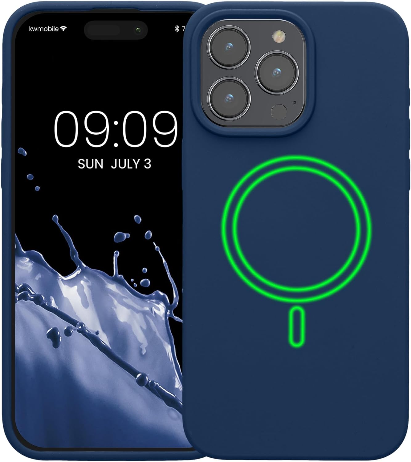 KW iPhone 15 Pro Max Θήκη Σιλικόνης Rubber TPU με MagSafe - Navy Blue