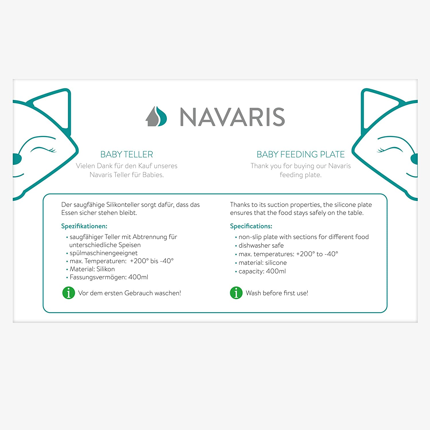 Navaris Αντιολισθητικό Παιδικό Πιάτο Σιλικόνης - Yellow - 51375.01