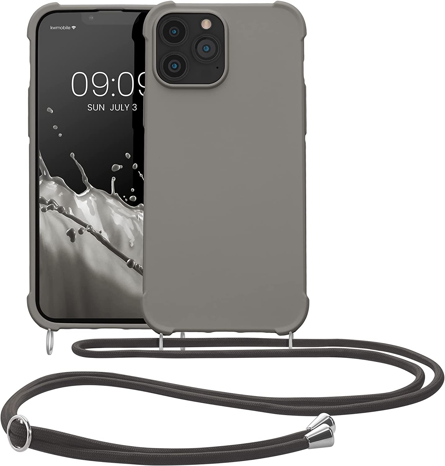 KW iPhone 13 Pro Max Θήκη Σιλικόνης TPU με Λουράκι - Taupe - 55977.43