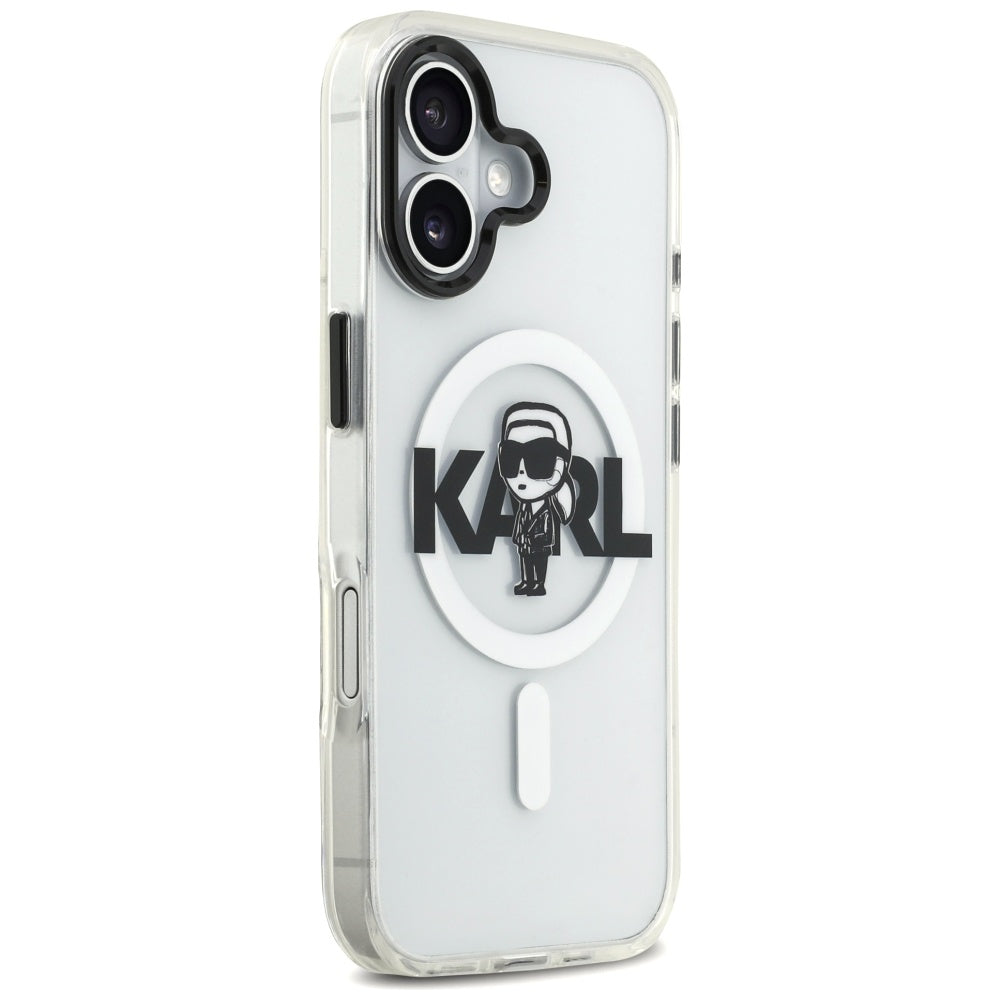 Karl Lagerfeld iPhone 17 - IML Karl Sketch Logo MagSafe - Σκληρή Θήκη με Πλαίσιο Σιλικόνης - Clear - KLHMP17SHGKIGKBT