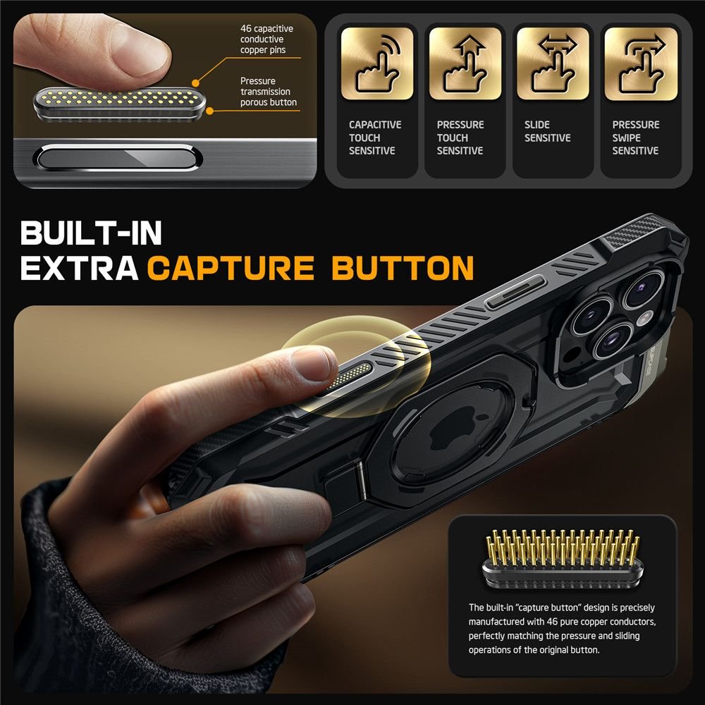 Supcase iPhone 16 Pro Max UB Grip Mag Σκληρή Θήκη με MagSafe και Stand - Black