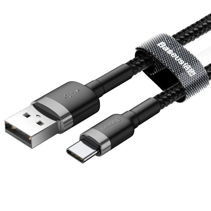 Baseus Cafule Cable Type-C 2A - Καλώδιο Δεδομένων και Φόρτισης Type-C 3M - Black / Grey - CATKLF-UG1