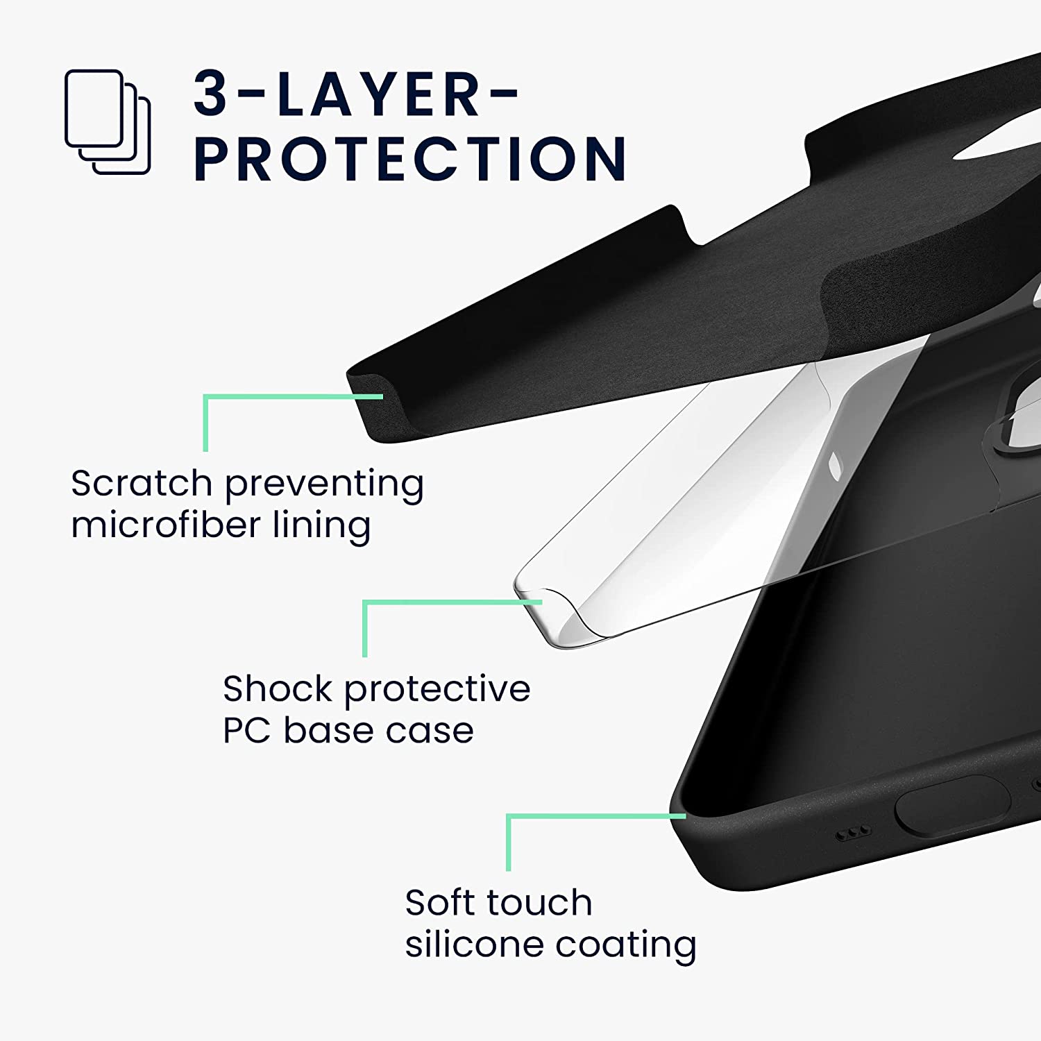 KW iPhone 14 Plus Θήκη Σιλικόνης TPU - Black - 59072.01