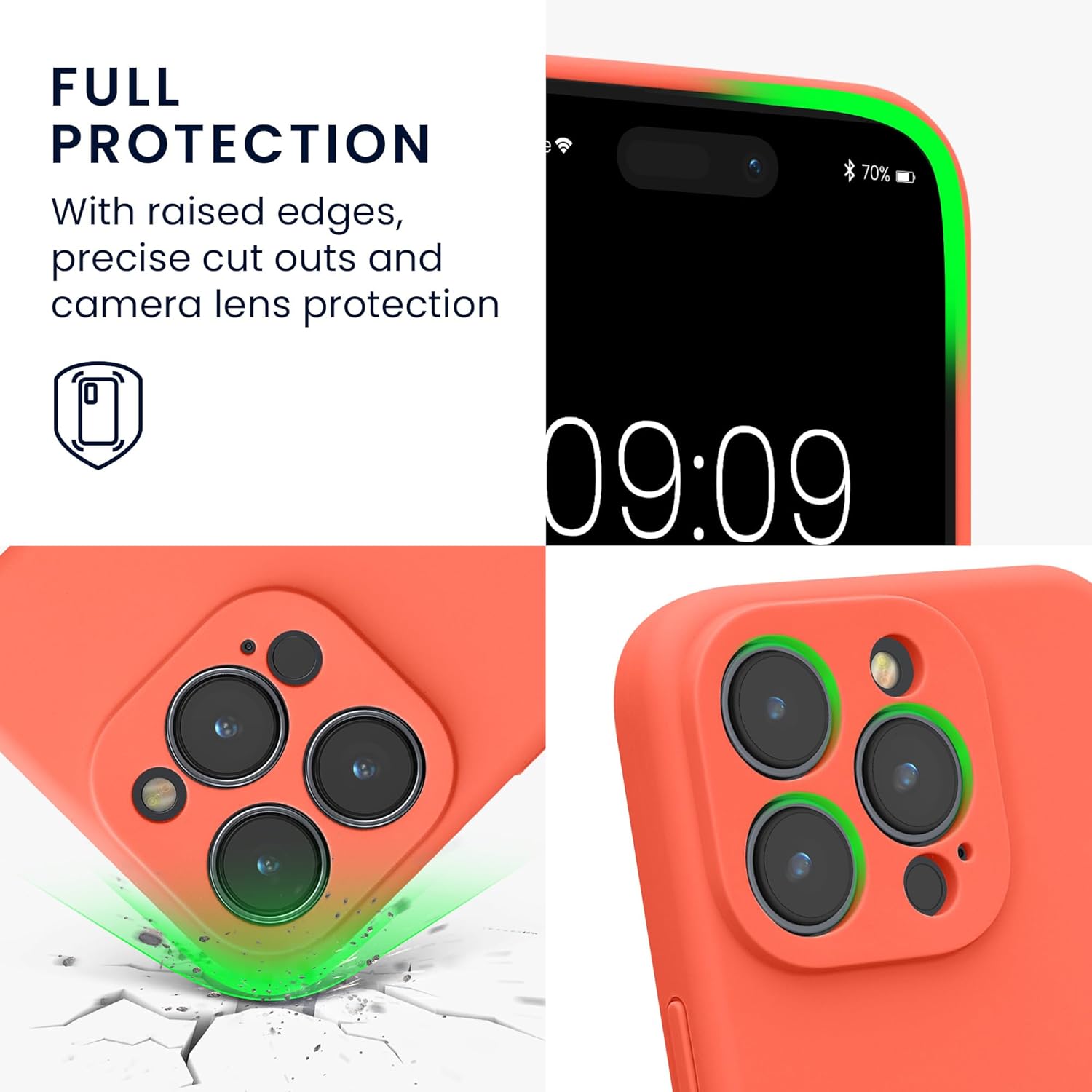 KW iPhone 15 Pro Θήκη Σιλικόνης Rubberized TPU - Luminous Coral