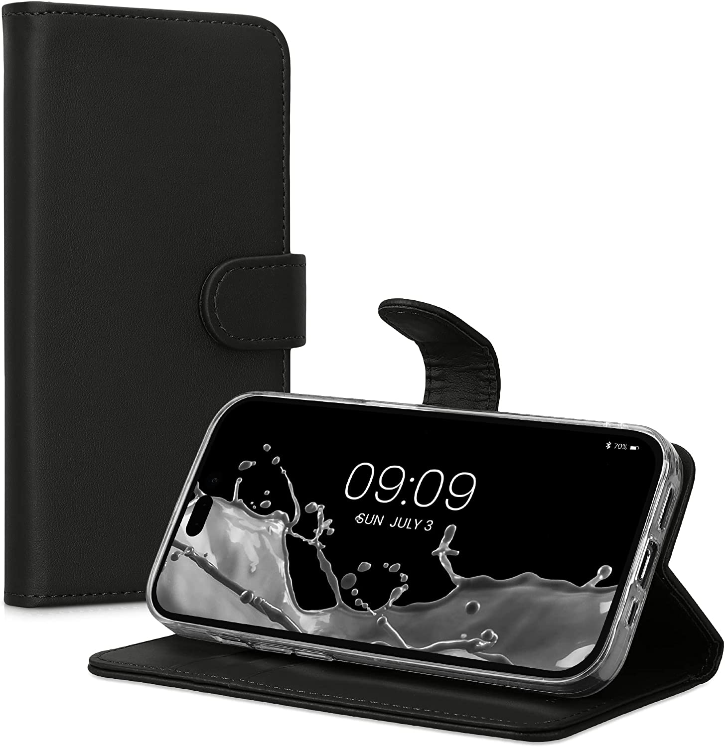 KW iPhone 14 Pro Θήκη Πορτοφόλι Stand - Black - 59214.01