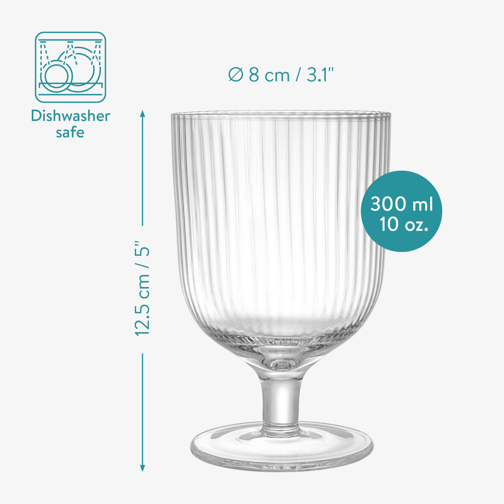 Navaris Σετ με 4 Γυάλινα Ποτήρια - 300 ml - Clear - 56886.01