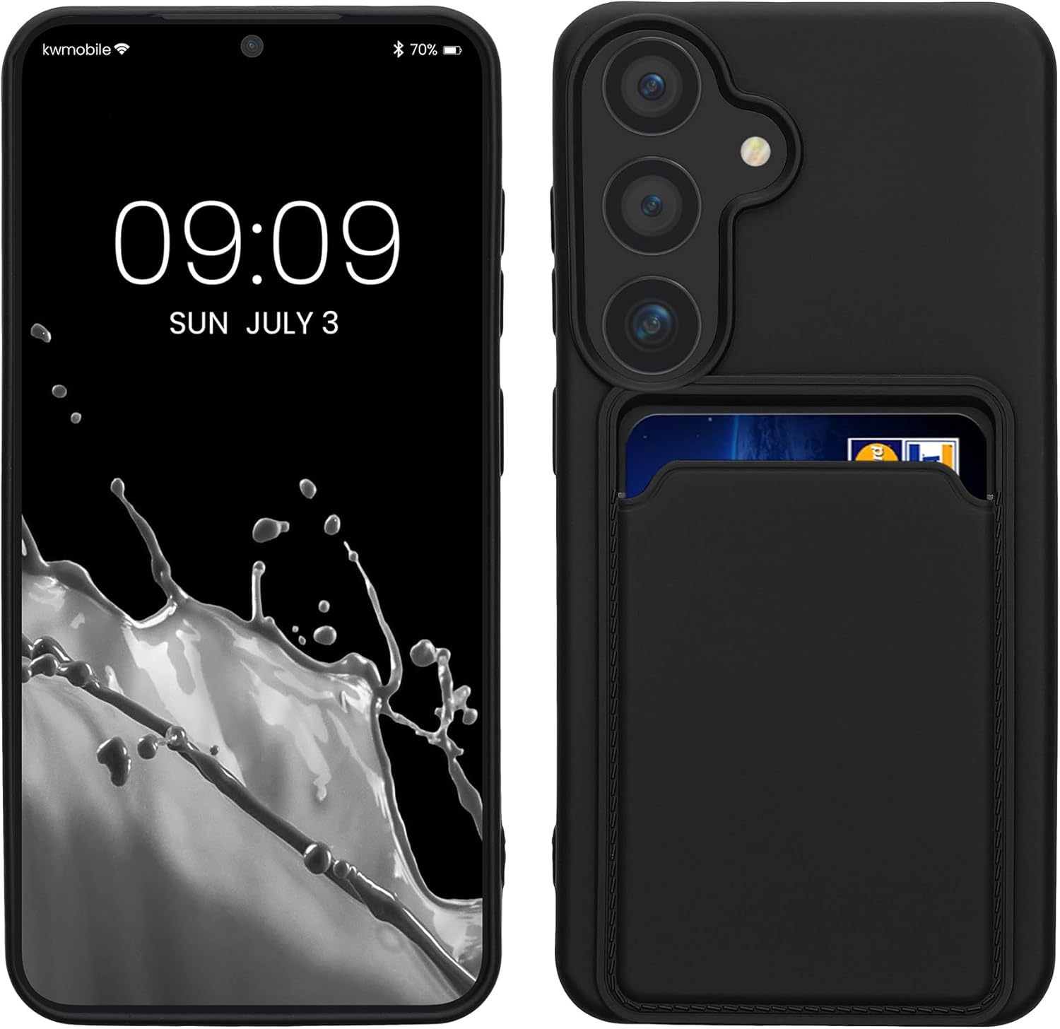 KW Samsung Galaxy S24 Θήκη Σιλικόνης TPU με Υποδοχή για Κάρτα - Black