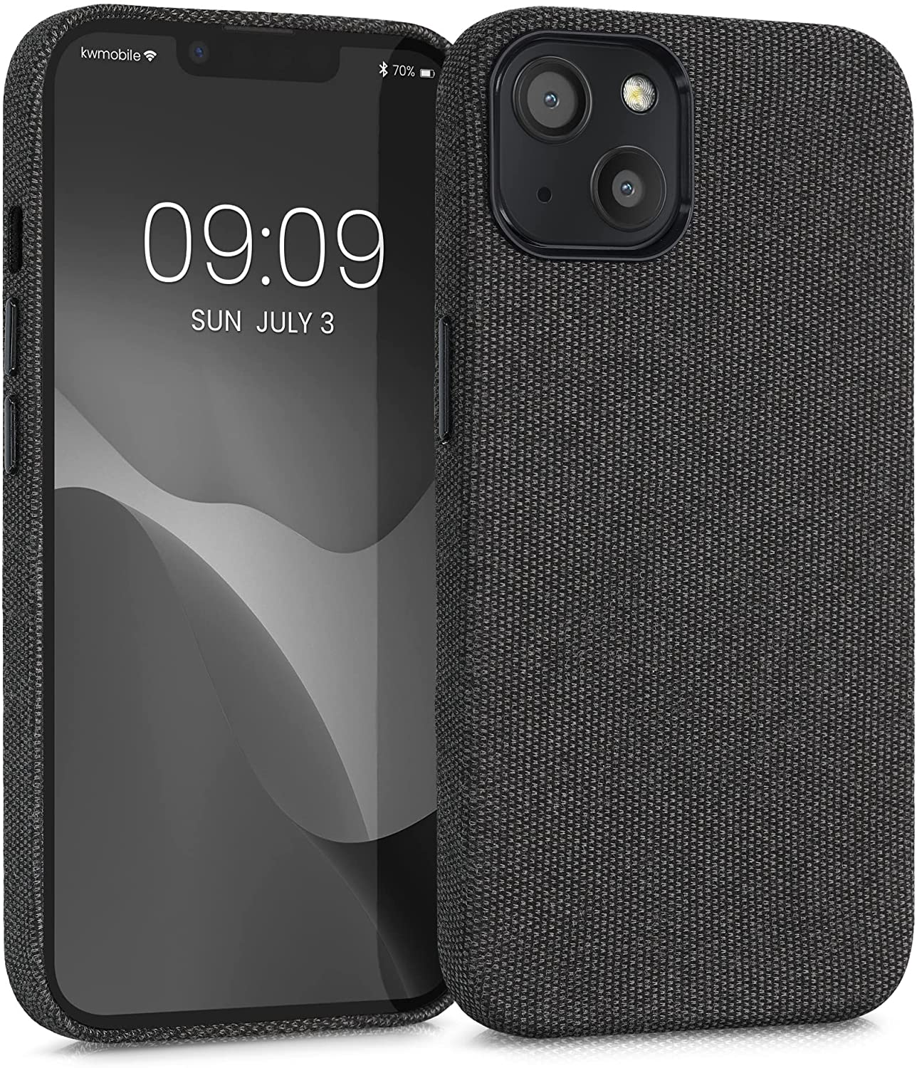 KW iPhone 13 Θήκη Σιλικόνης TPU Canvas - Dark Grey - 56771.19