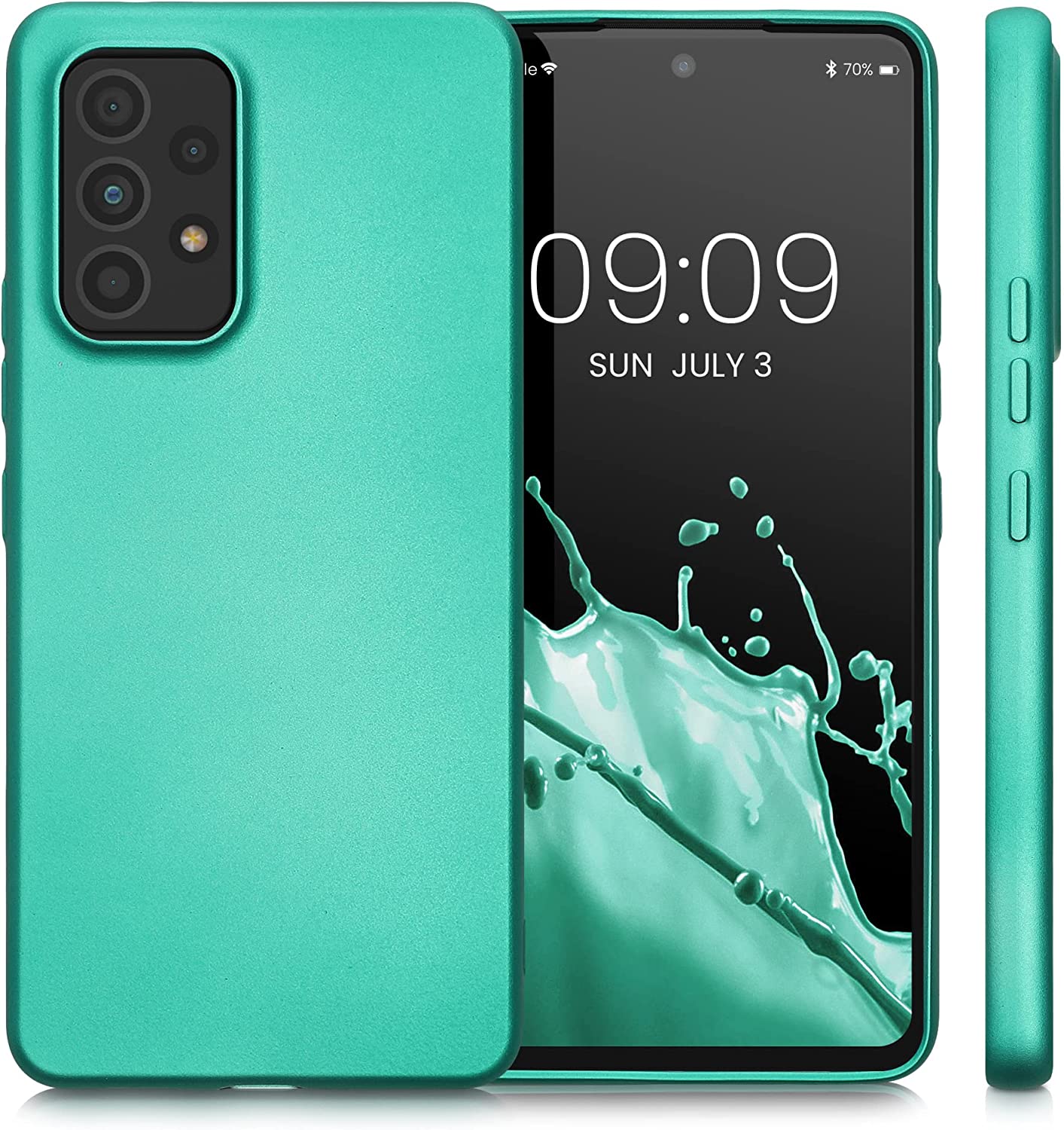 KW Samsung Galaxy A53 5G Θήκη Σιλικόνης TPU - Metallic Turquoise - 57958.128