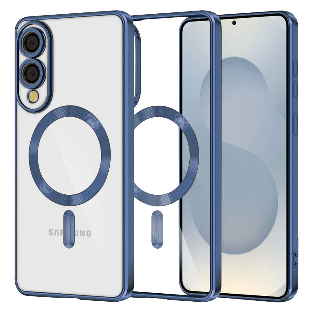 Techsuit Samsung Galaxy S25 Edge - Luxury Crystal MagSafe - Θήκη Σιλικόνης - Deep Blue