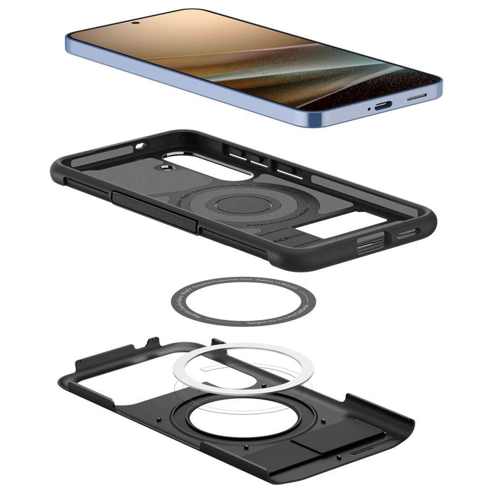 Spigen Samsung Galaxy S25 Slim Armor Mag Σκληρή Θήκη με Stand και MagSafe - Black