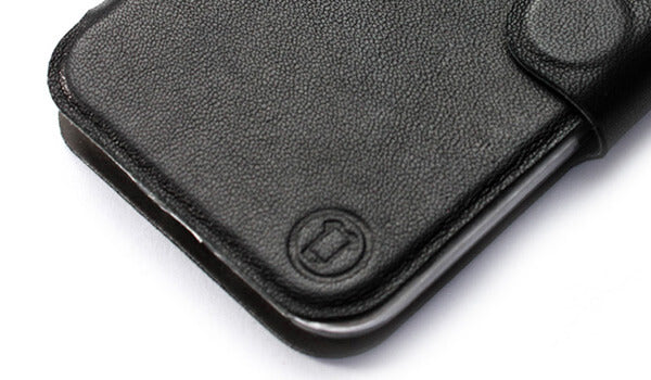 Mobiwear iPhone 14 Pro Θήκη Βιβλίο Slim Flip από Γνήσιο Δέρμα - Μαύρη - L_BLS