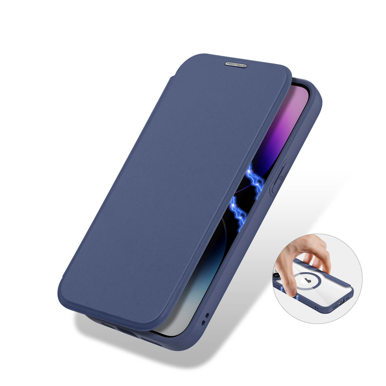 Dux Ducis iPhone 15 Pro Skin X Pro Magnetic Flip Case Θήκη Βιβλίο με MagSafe - Blue