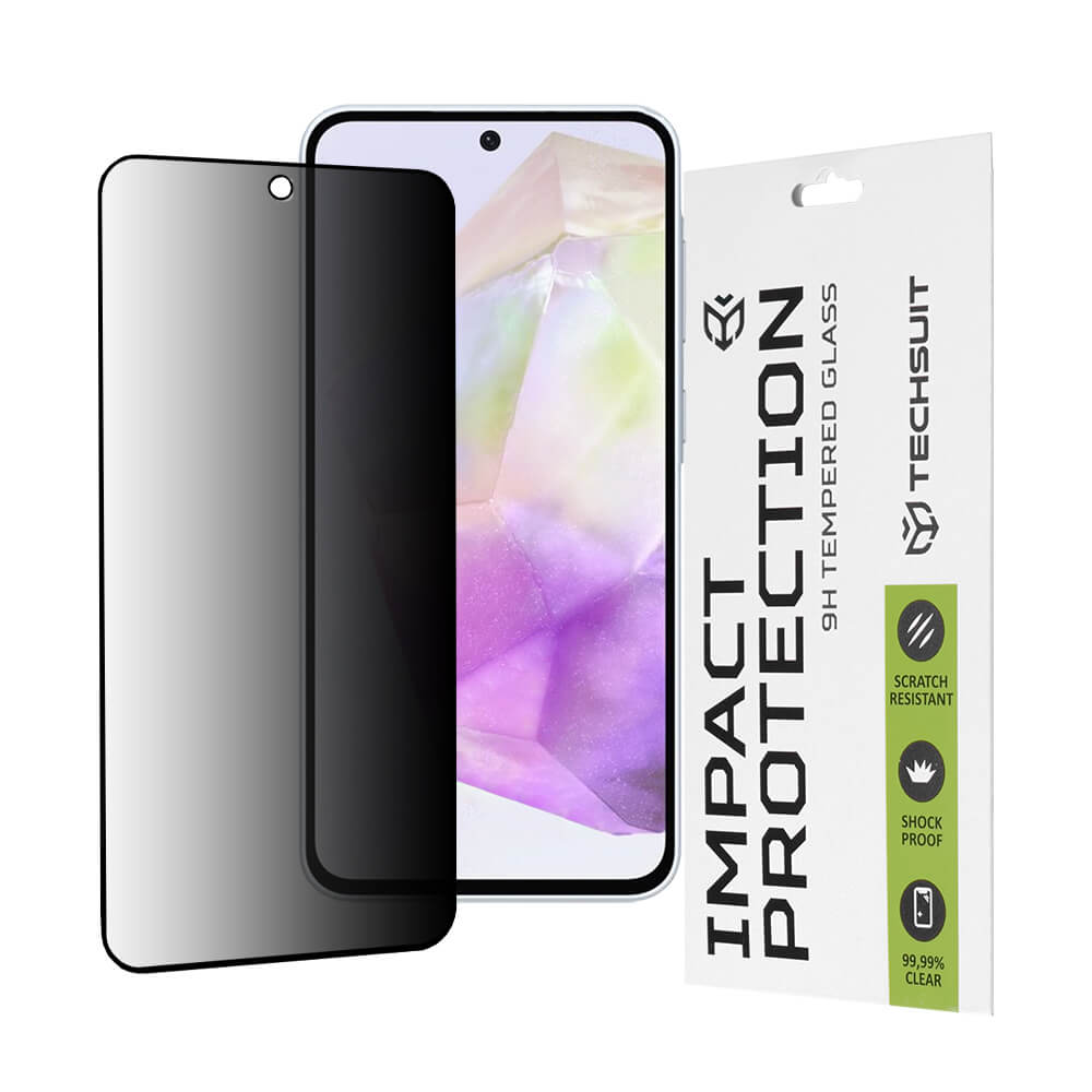 Techsuit Samsung Galaxy A36 5G / A56 5G 9H 111D Privacy 0.33mm Full Screen Full Glue Tempered Glass Αντιχαρακτικό Γυαλί Οθόνης - Black