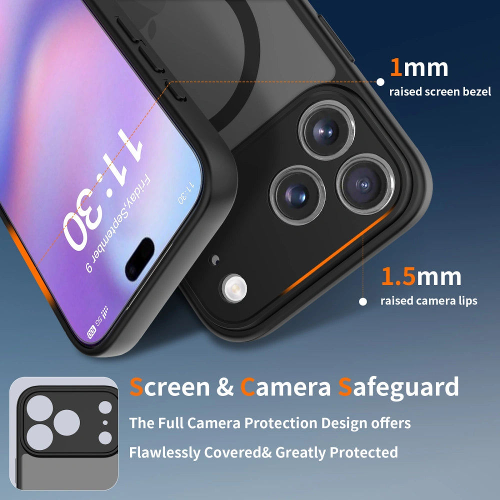 Tech-Protect iPhone 17 Pro Max BasicMag - Σκληρή Θήκη με Πλαίσιο Σιλικόνης και MagSafe - Matte Black