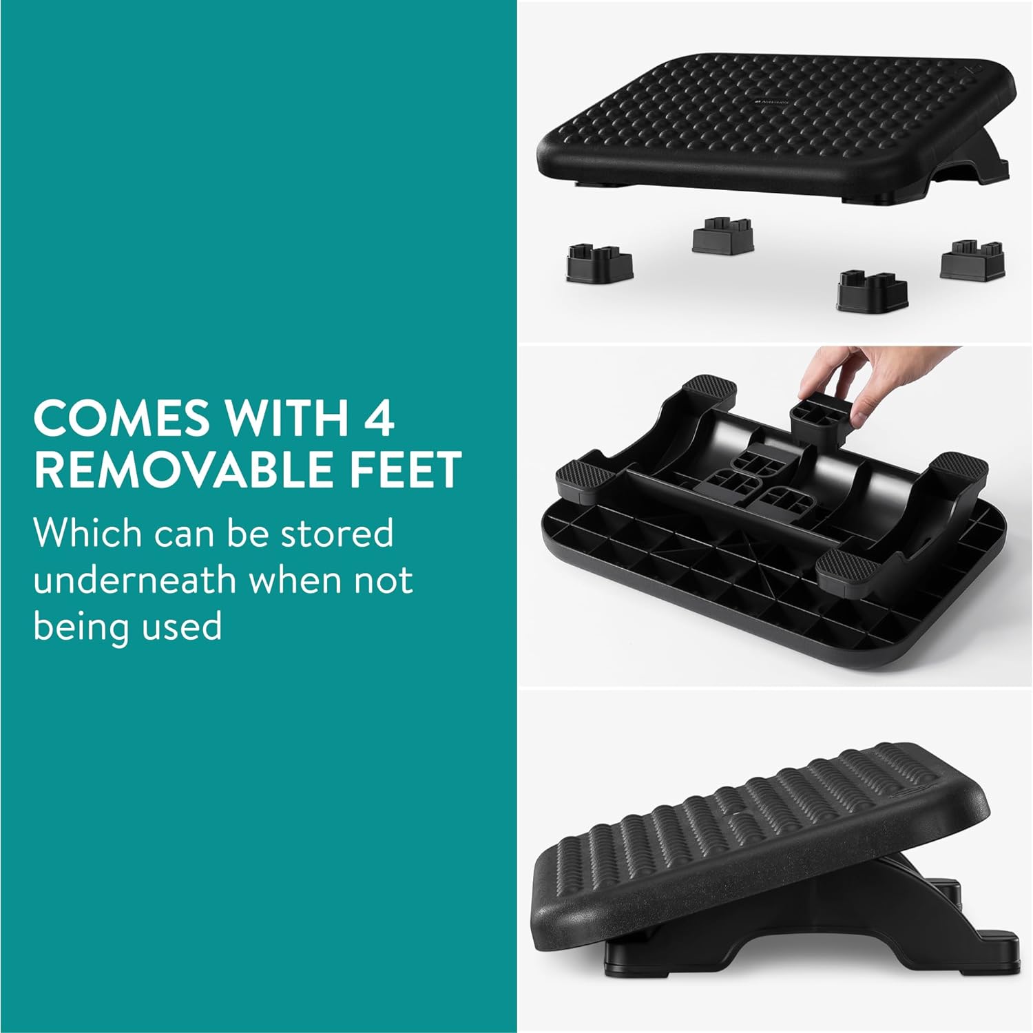 Navaris Υποπόδιο Γραφείου / Gaming - Ρυθμιζόμενο Ύψος 0-18° - Black - 61710.01