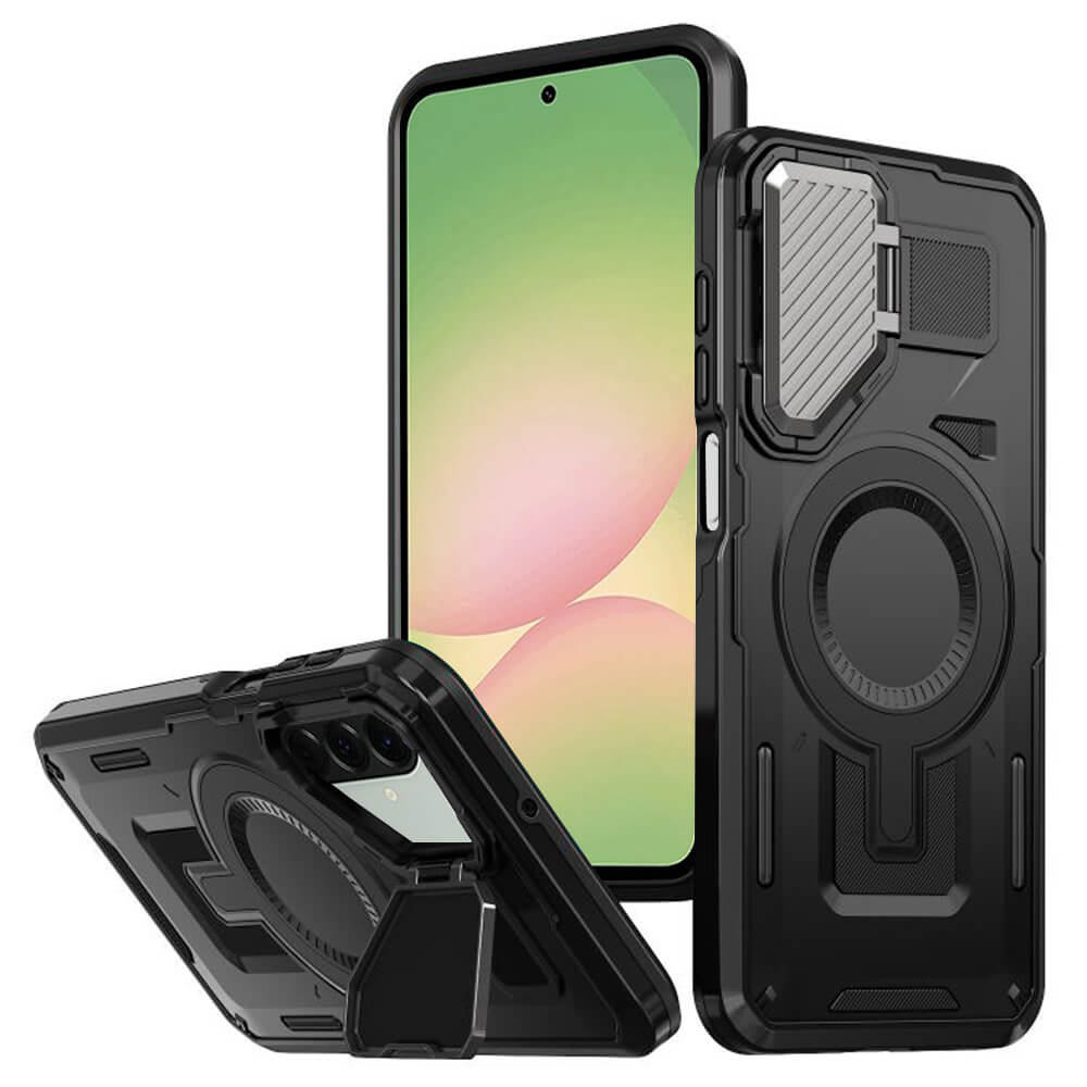 Techsuit Samsung Galaxy A56 5G CamVault MagSafe Σκληρή Θήκη με Πλαίσιο Σιλικόνης - Black