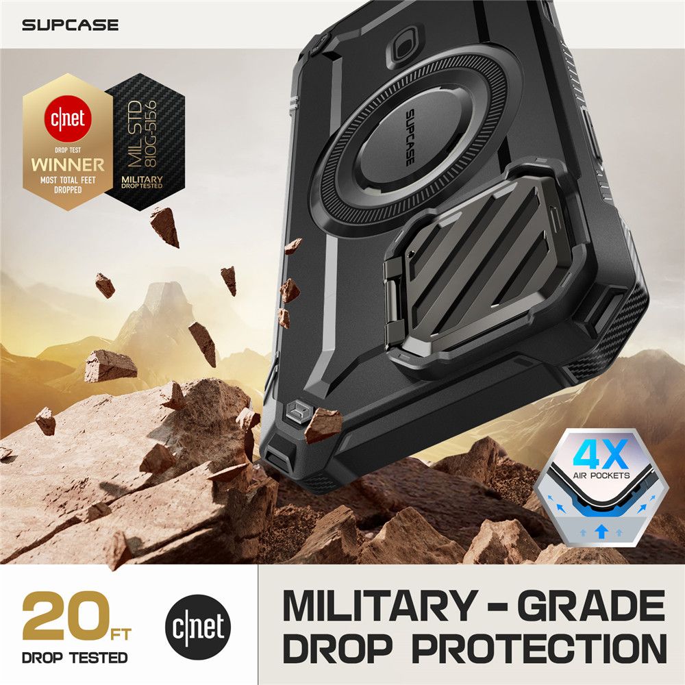Supcase iPhone 16 UB XT Mag Σκληρή Θήκη με Ανοιγόμενο Κάλυμμα Κάμερας / Stand και MagSafe - Black