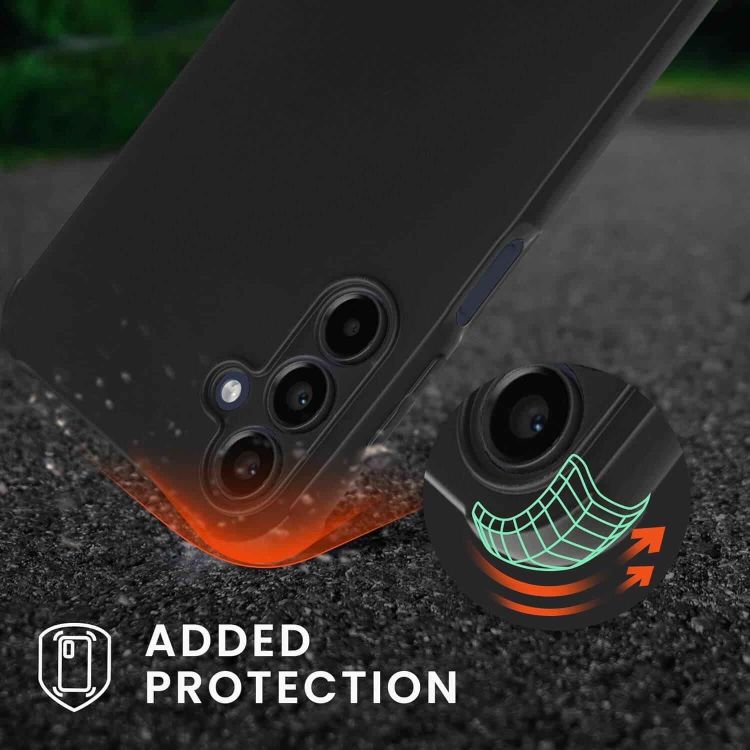 KW Samsung Galaxy A15 4G / A15 5G Θήκη Σιλικόνης TPU με Λουράκι - Black