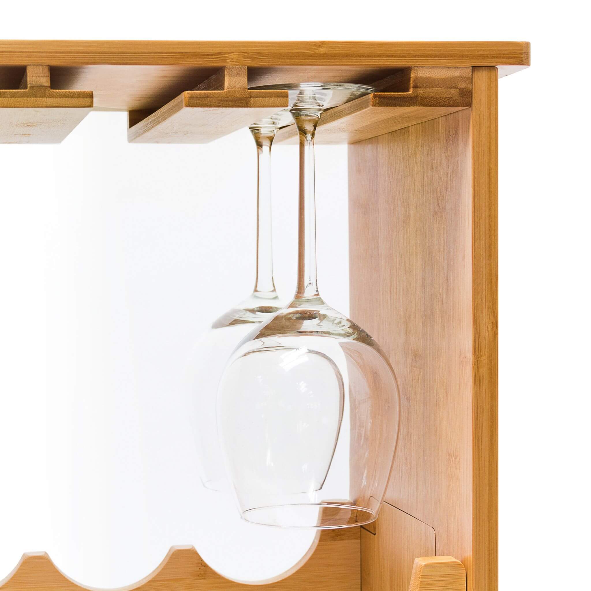 Relaxdays Ράφι από Μπαμπού για 16 Μπουκάλια Κρασιού και 12 Ποτήρια - 50 x 24 x 84 cm - Natural - 4052025138714