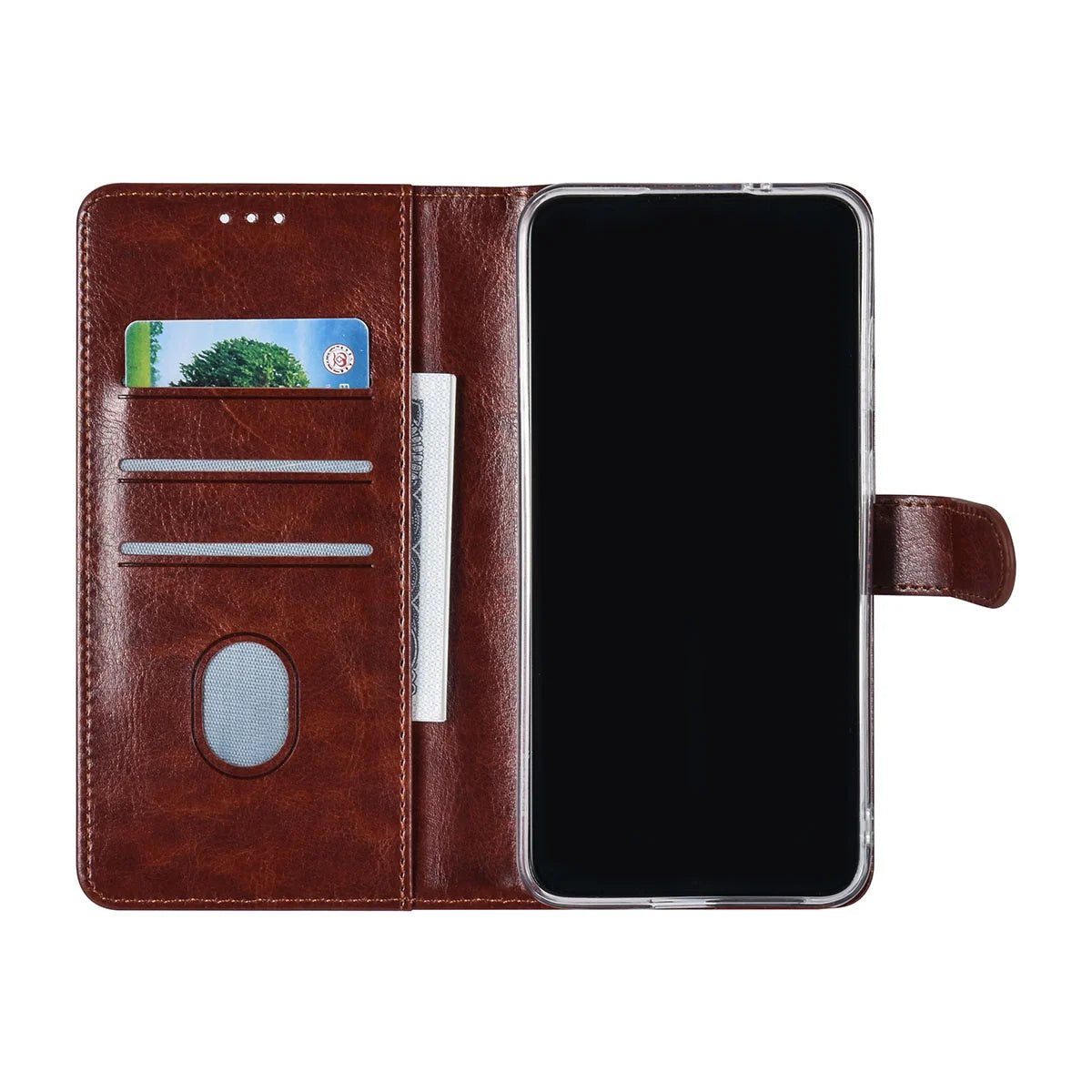 Tuniq Samsung Galaxy S24 Plus - Θήκη Πορτοφόλι Stand από Δερματίνη - Brown