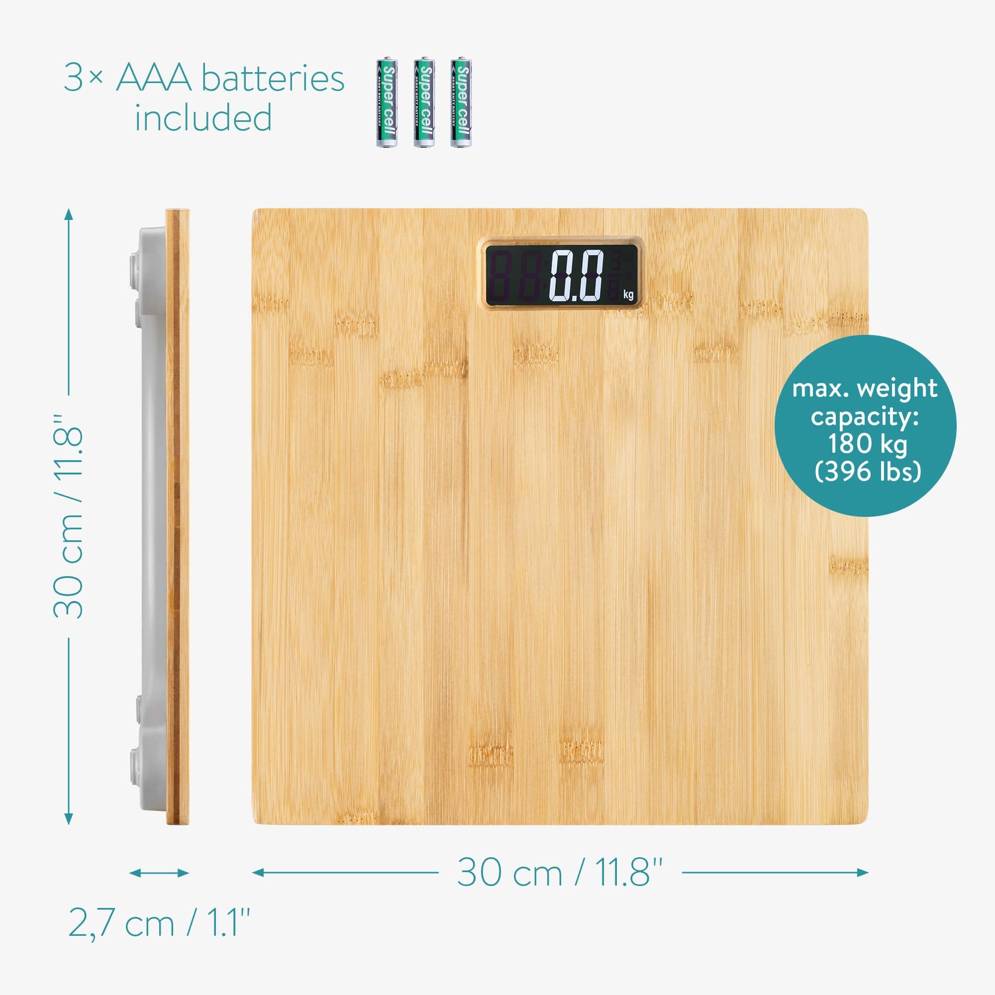 Navaris Ψηφιακή Ζυγαριά Μπάνιου από Μπαμπού - Light Brown - 54697.24
