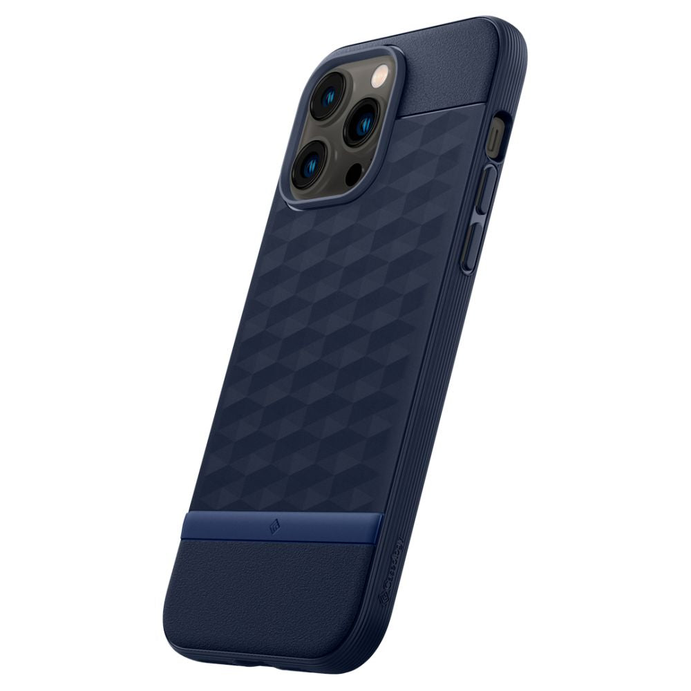 Caseology iPhone 14 Pro Max Parallax Mag Θήκη Σιλικόνης με Σκληρό Πλαίσιο και MagSafe - Midnight Blue