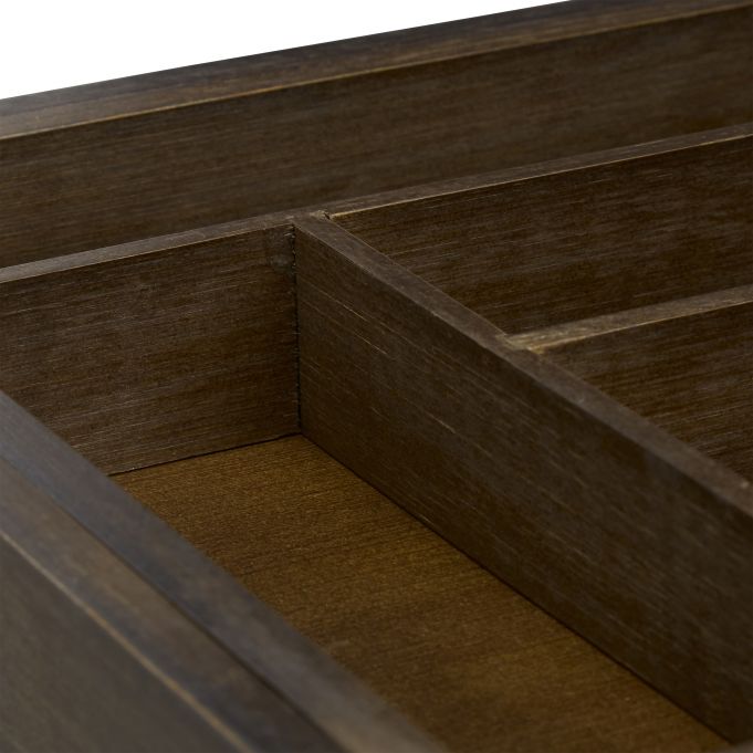 Relaxdays Ρυθμιζόμενη Ξύλινη Θήκη Συρταριού για Μαχαιροπήρουνα - Dark Brown - 4052025232399