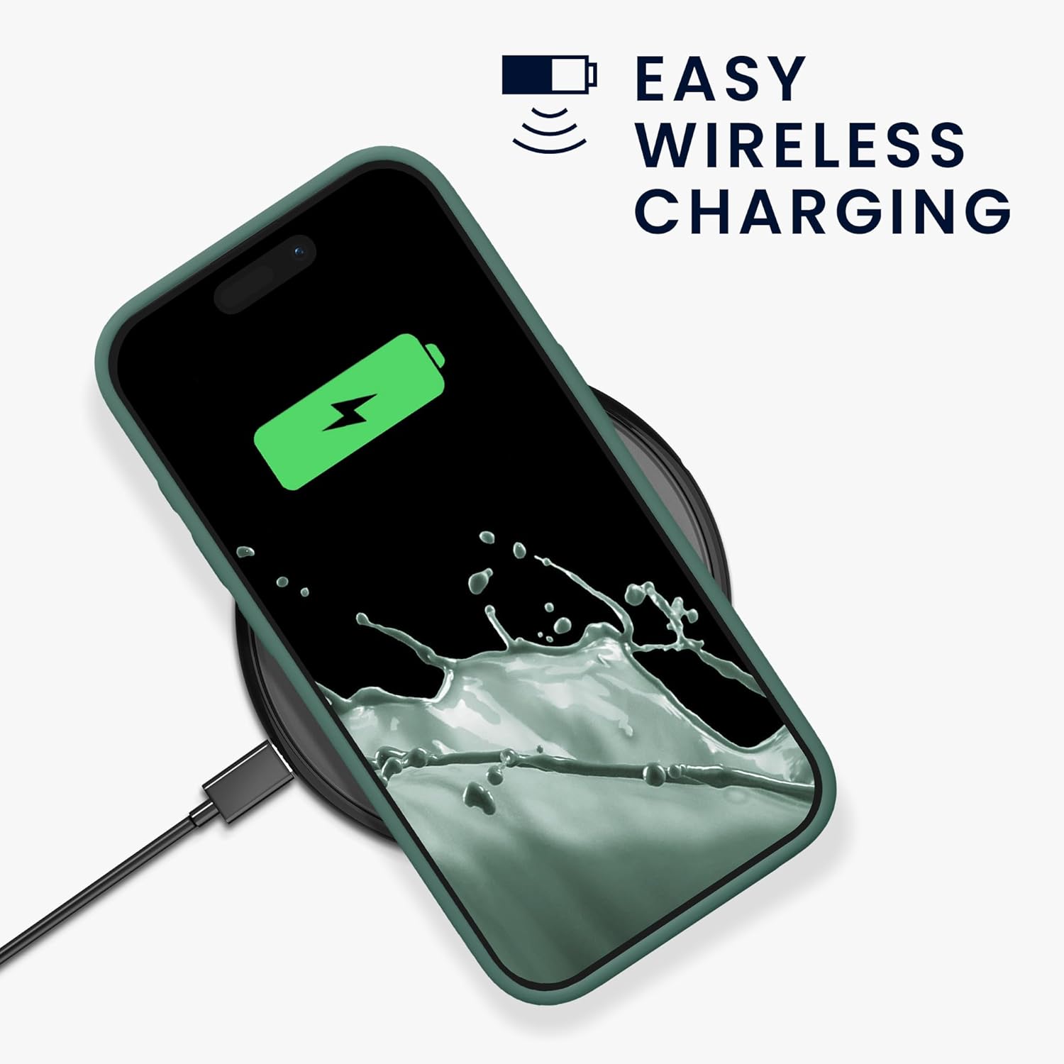 KW iPhone 15 Pro Θήκη Σιλικόνης Rubberized TPU - Forest Green