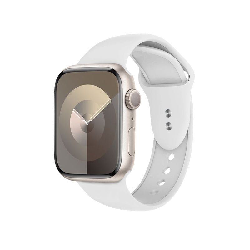 Crong Λουράκι Apple Watch 4/5/6/7/8/9/10/11 - SE (1/2/3) - ULTRA (1/2/3) - 44/45/46/49mm Σιλικόνης - Liquid Strap - White