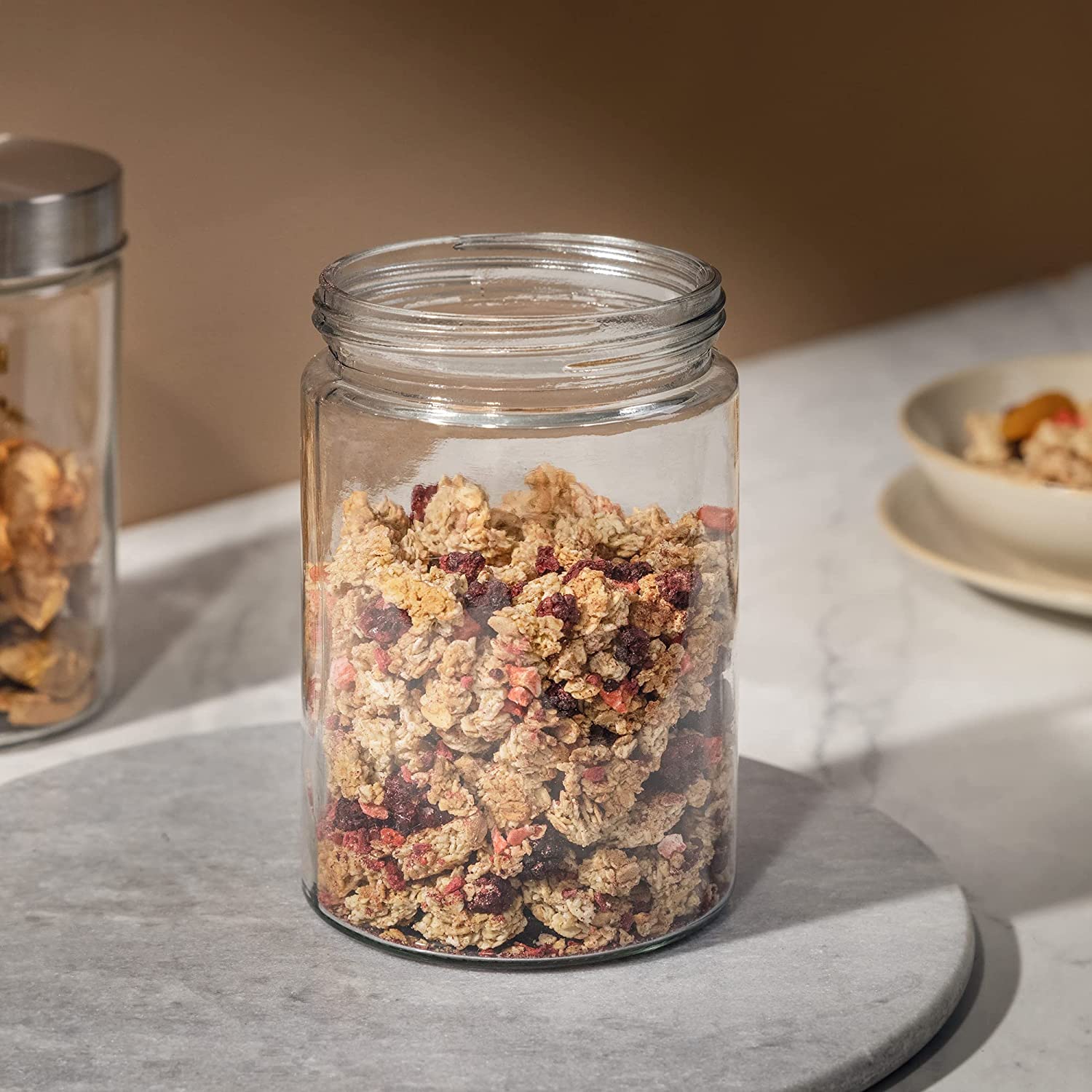 Navaris Glass Storage Jars Set Σετ 4 Γυάλινα Βάζα Αποθήκευσης - 1.2L - Διάφανα - 53173.01.04